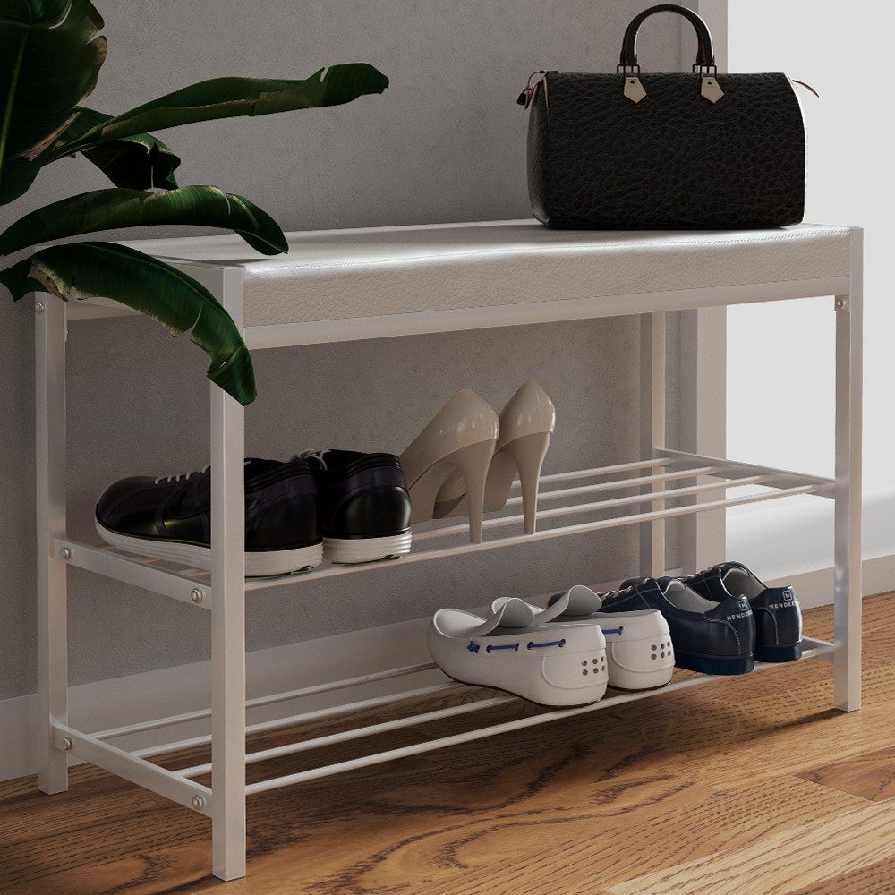 Vicco Schuhbank Borneo, Weiß, 80 x 52 cm