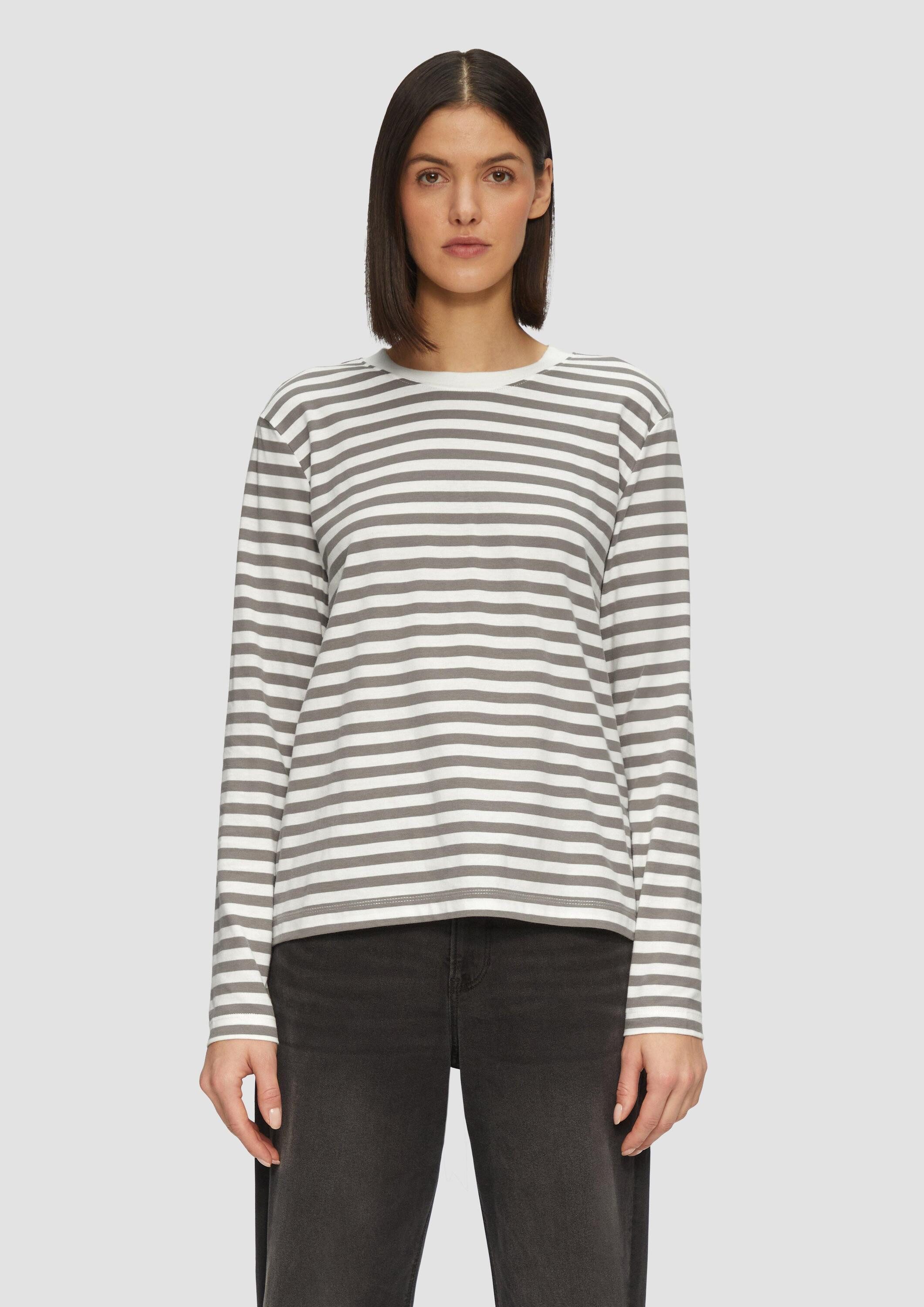 s.Oliver Langarmshirt T-Shirt Gestreiftes Langarmshirt aus günstig online kaufen
