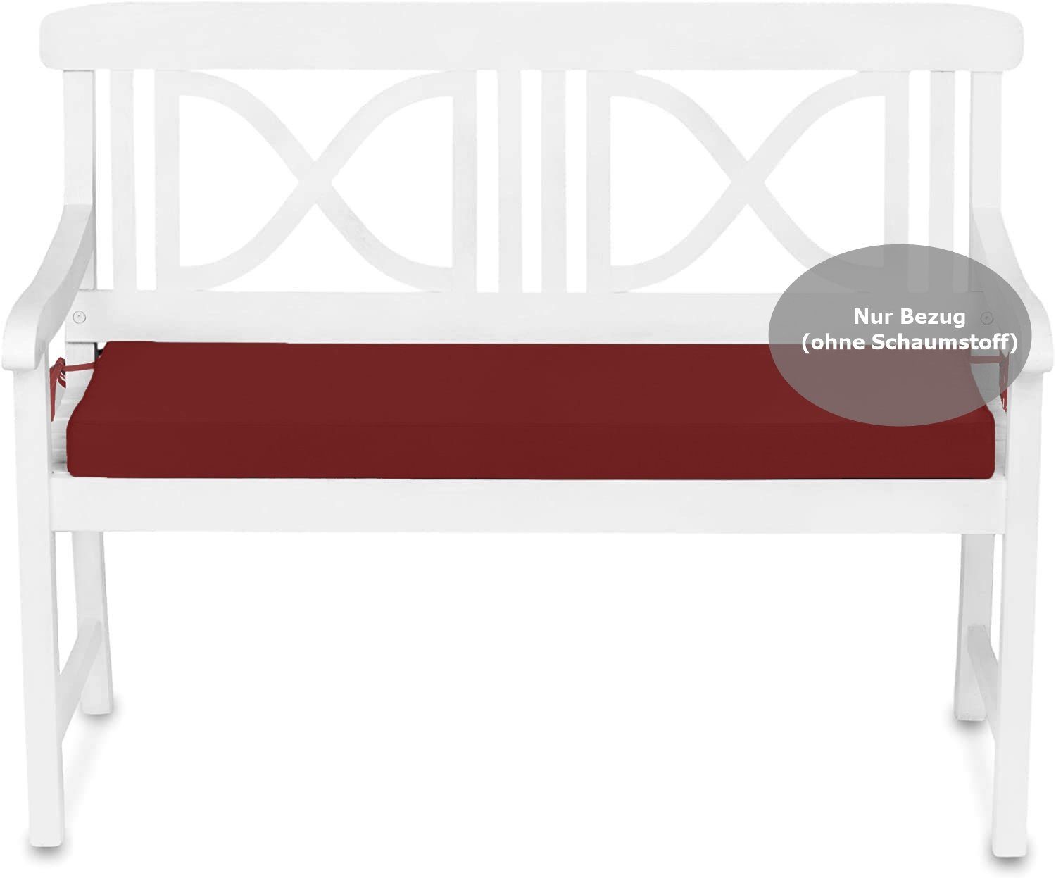 TexDeko Bankauflage Bezug (ohne Füllung etc) für Gartenbank Auflagen Sitzkissen usw., wasserabweisend, Premium Qualität, Farbe & Maße: nach Wahl