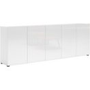Home affaire Sideboard MISTER – Schrank, Kommode, 225 cm breit, 80 cm hoch, Made in Italy, komplett Hochglanz lackiert, 5 Türen, 6 Fächer