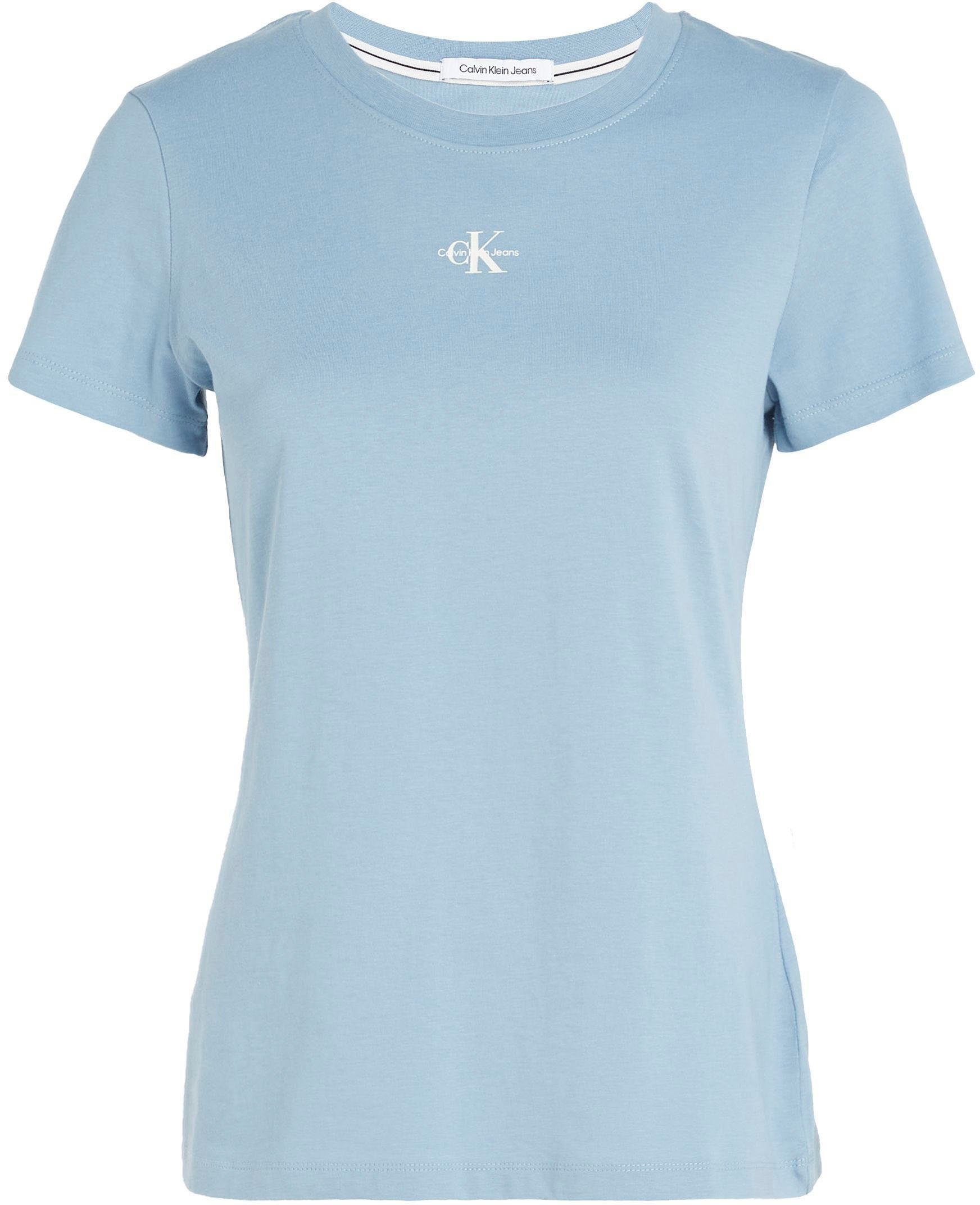 Calvin Klein Jeans mit Blue TEE Iceland MONOLOGO Rundhalsausschnitt SLIM FIT MICRO T-Shirt