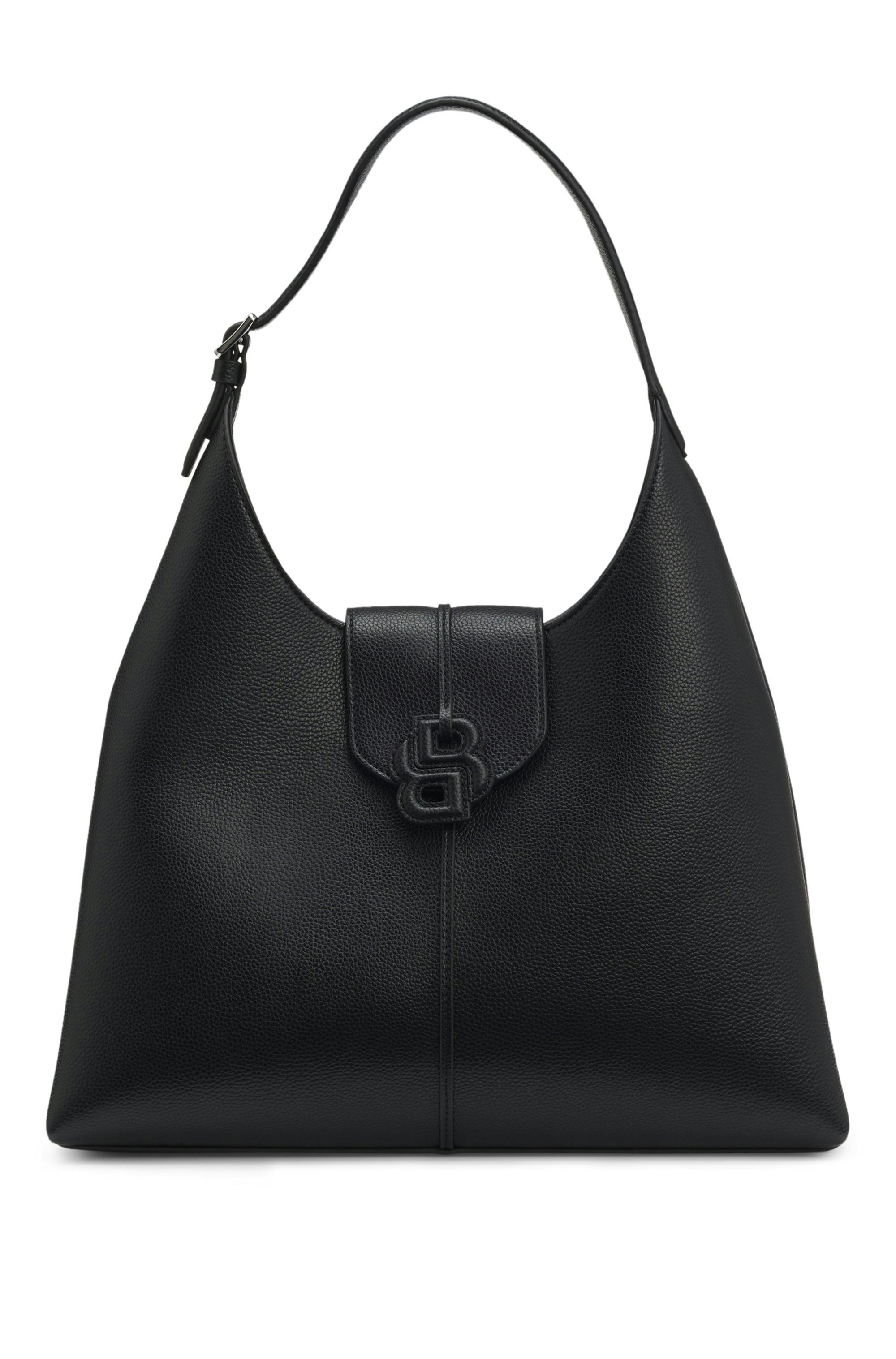 BOSS Schultertasche Anett, Damen Henkeltasche, Big Hobo Bag mit Klappenverschluss