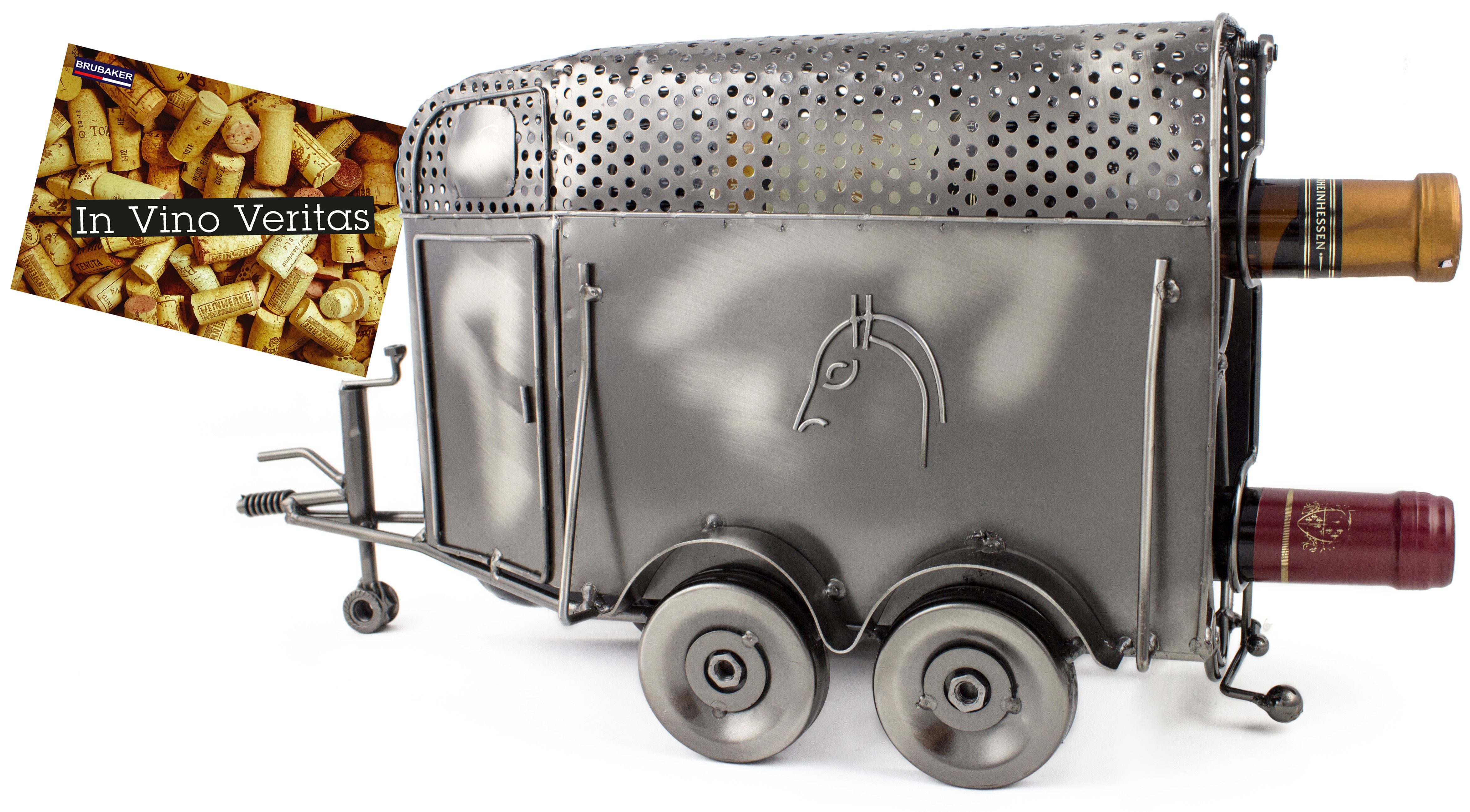 BRUBAKER Weinflaschenhalter Pferdeanhänger Flaschenhalter, (inklusive Grußk günstig online kaufen