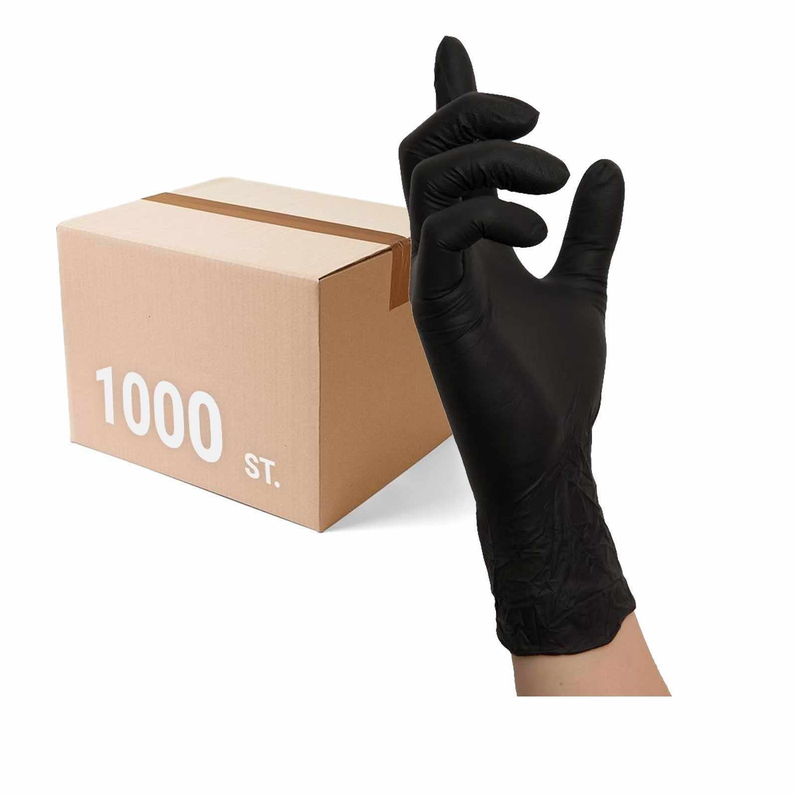 Nitras Medical Nitril-Handschuhe NITRAS - Black Einmalhandschuhe 100 10x Wave 8320 (Spar-Set) Stück puderfrei