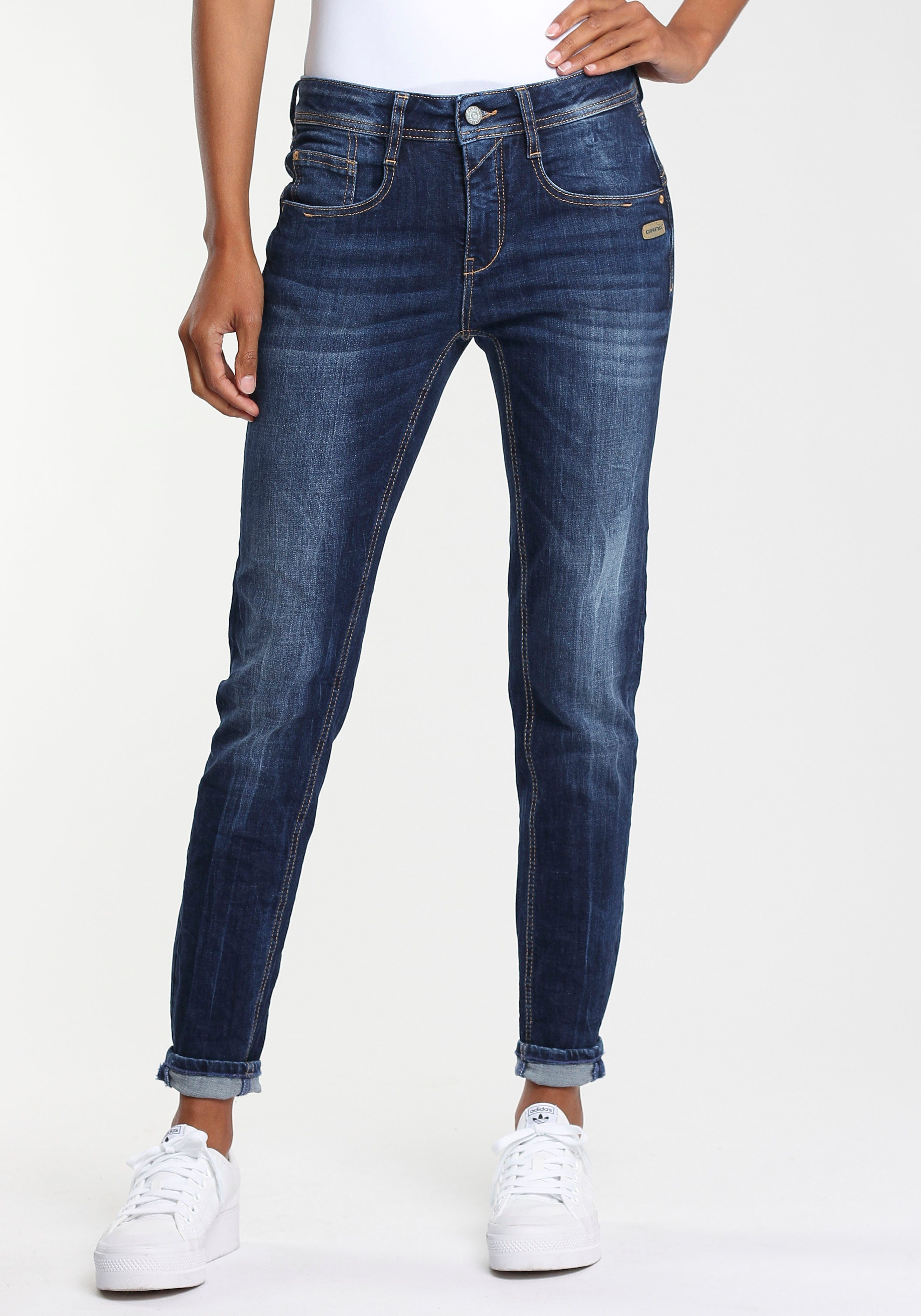 GANG Relax-fit-Jeans 94AMELIE mit doppelter rechter Gesäßtasche, Angenehm  weiche Denimqualität mit hoher Formstabilität