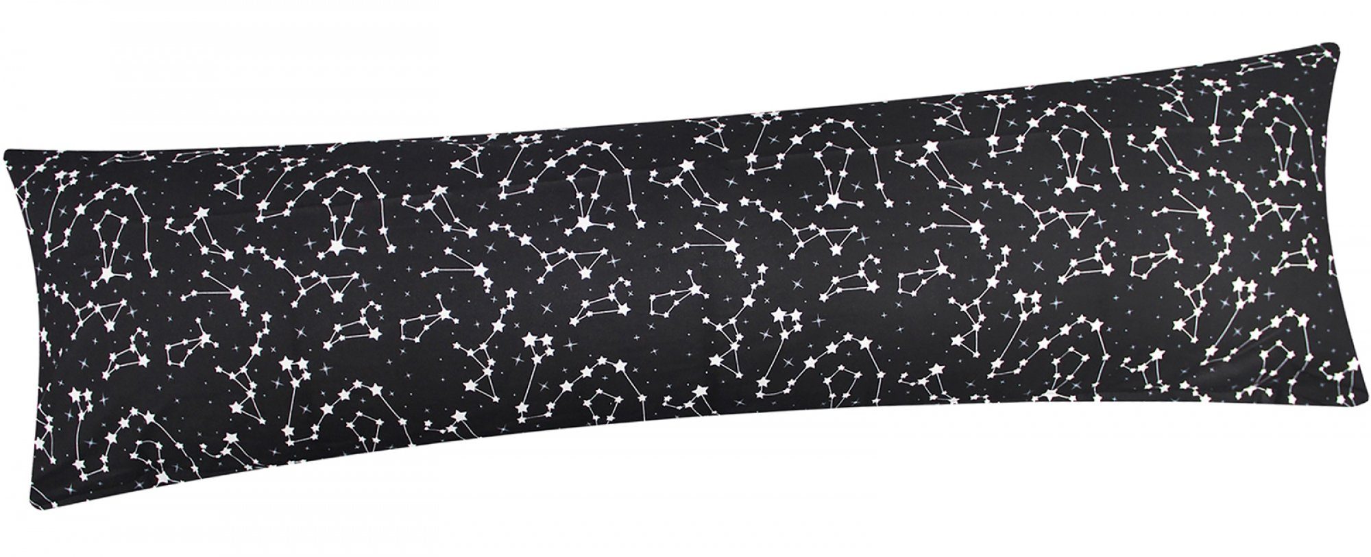 K-540 Baumwolle, (KY-540/1-XXL) Sternenhimmel, Stück), 100% Seite, (1 auf in Schwarz/Weiß Renforcé, 40x200cm, Sternzeichen Reißverschluss der mit langen Heubergshop Seitenschläferkissenbezug,