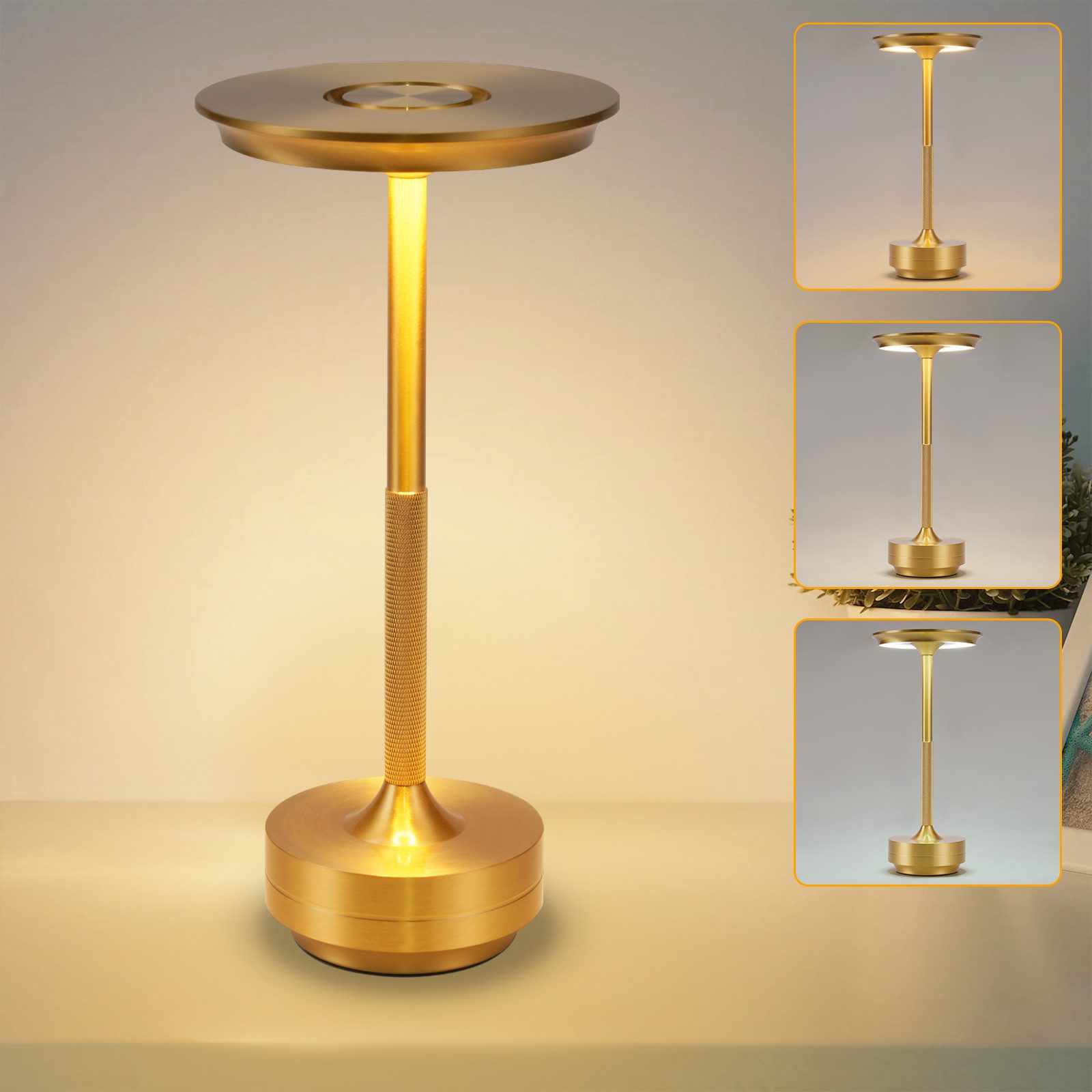LED Tischleuchte Kabellos Nachttischlampe Touch Dimmbar Lampe Fensterbank Wohnzimmer