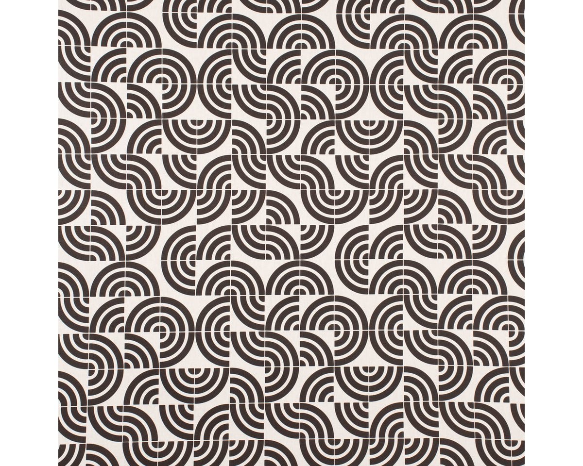 Thumbnail - SCHÖNER LEBEN. Stoff Dekostoff Baumwolle Digitaldr. Retro Quadrat Bogen schwarz weiß 1,40m, Digitaldruck