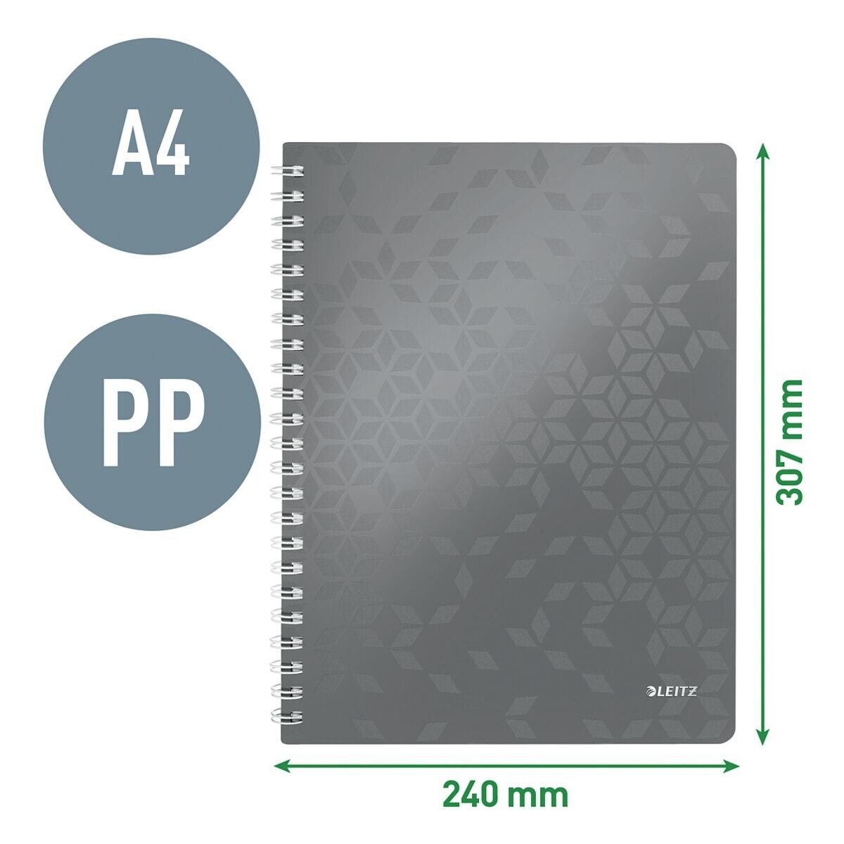 LEITZ Collegeblock WOW 4638, A4, mit PP-Einband
