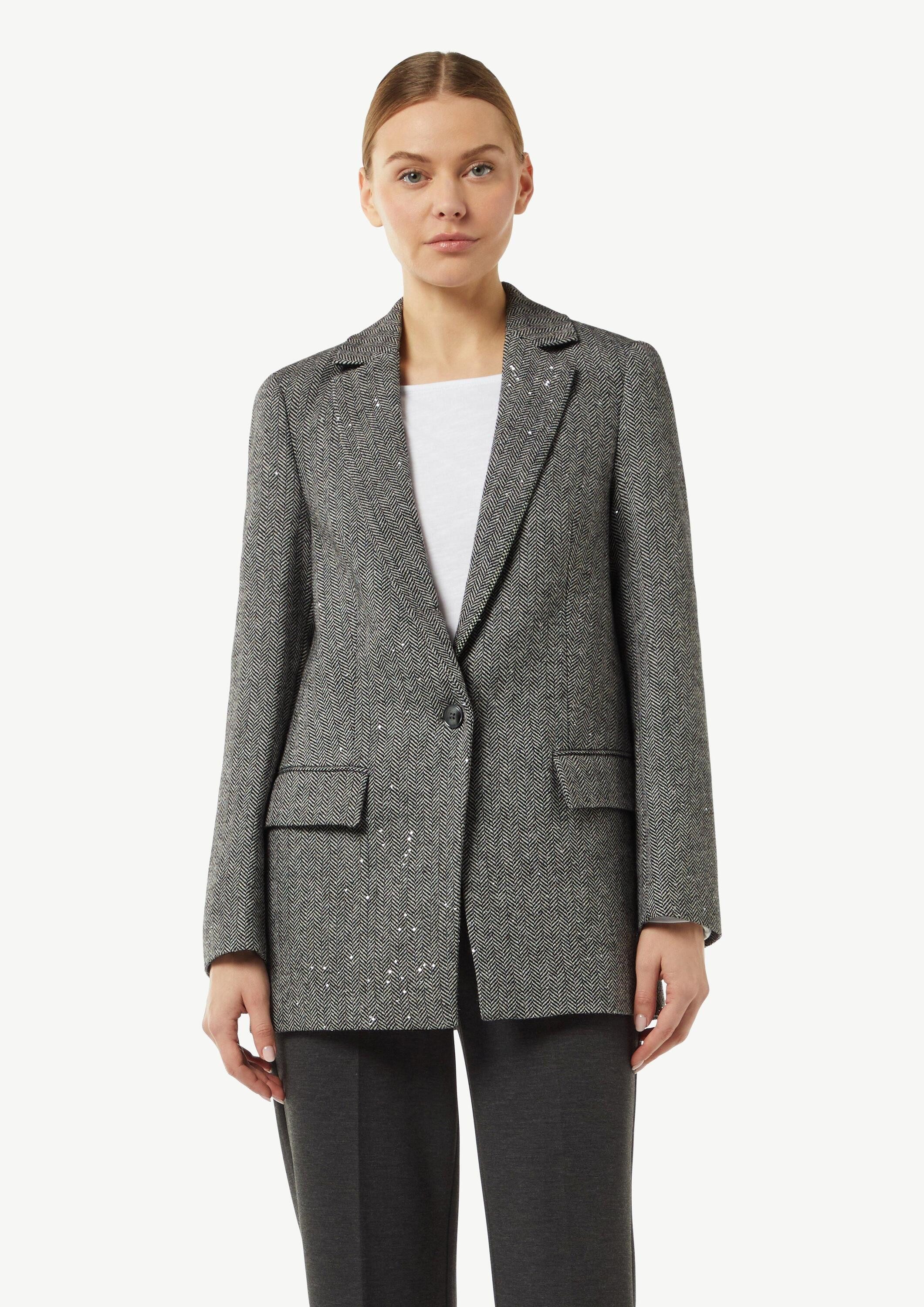 comma Jackenblazer Indoor-Blazer Wollmix-Blazer mit zarten Pailletten günstig online kaufen