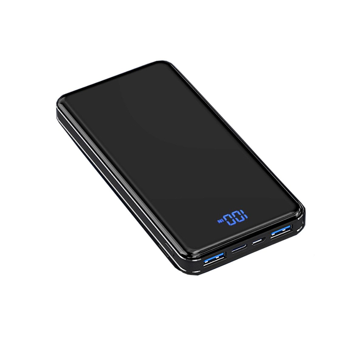 AeroAxis 12000mAh Powerbank 22,5W–4 Ausgänge, Typ-C, 2×USB-A, Micro-USB mit LCD Powerbank 12000 mAh (3,7 V), Ideal für Smartphone Tablet, Reisen, Outdoor & unterwegs