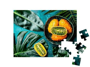 puzzleYOU Puzzle Kiwano: tropische Frucht mit Schale, 48 Puzzleteile, puzzleYOU-Kollektionen Obst, Essen und Trinken