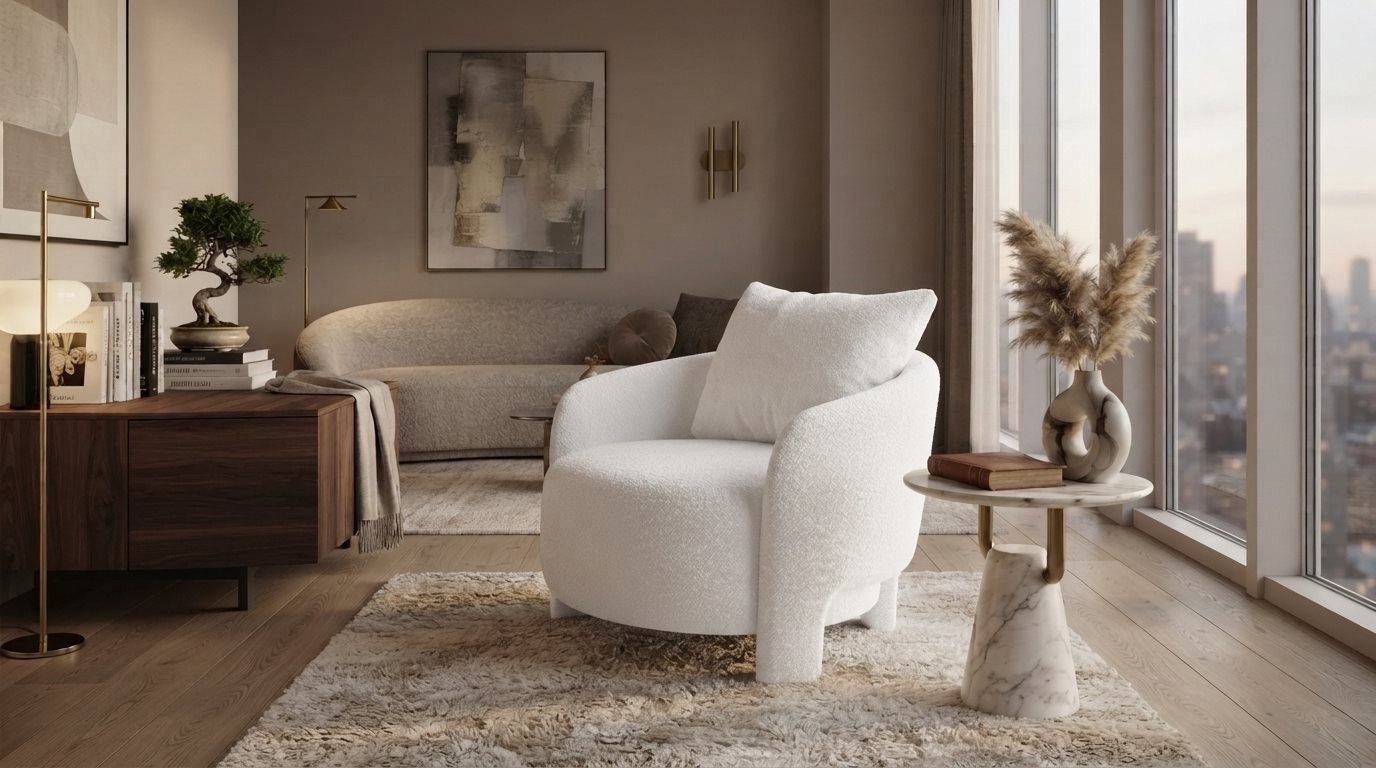 Xlmoebel Sessel Sessel Moderner Stil Weiß Luxuriöse Bequem Stilvoll Minimalistisch (1-St., 1-tlg), Minimalistisch und stilvoll