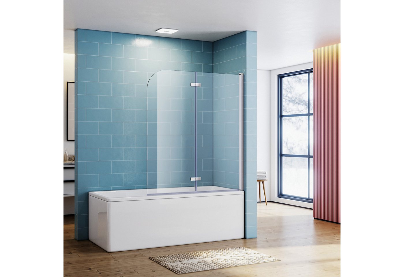 Thumbnail - SONNI Badewannenaufsatz Duschwand für Badewanne 2-teilig Duschwand Faltbar, Einscheibensicherheitsglas mit Nano Beschich...