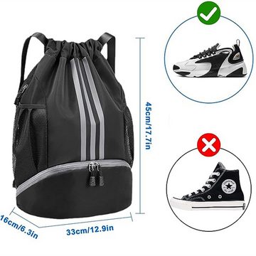 Bedee Turnbeutel Turnbeutel Sportbeutel mit Kordelzug, Fußball Tasche Große Kapazität (1-tlg., Sporttasche Reisetasche Weekender Tasche für Damen Herren Junior), Sport Rucksäcke, Verstellbar Sportrucksack Wasserdicht Rucksack