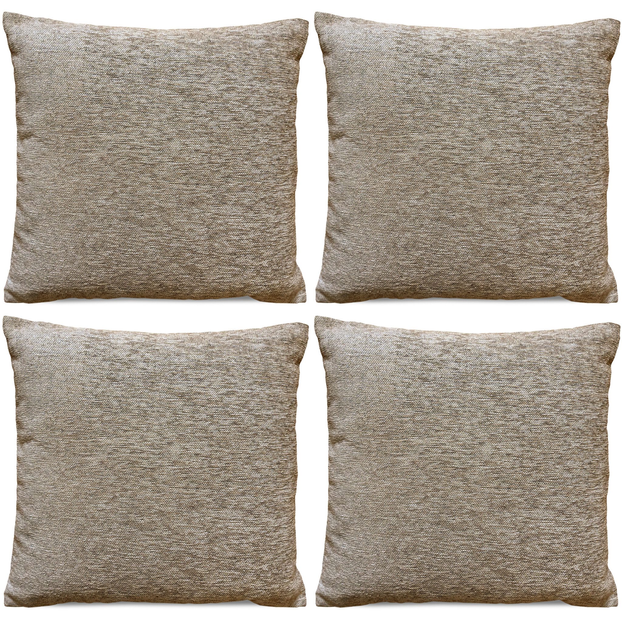 matches21 HOME & HOBBY Kissenbezüge 4er Set Kissenhüllen 45x45 cm beige meliert als weiche Dekokissen, (4 Stück), Zierkissen-Bezüge für Sofa-Kissen, Couch-Kissen
