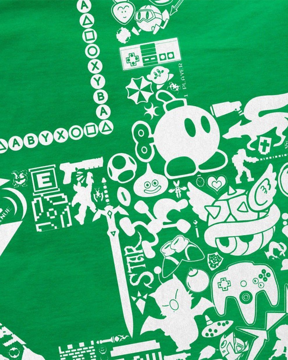 style3 Print-Shirt Herren T-Shirt grün Play super snes nes Classic Gamer ds n64 switch mario controller