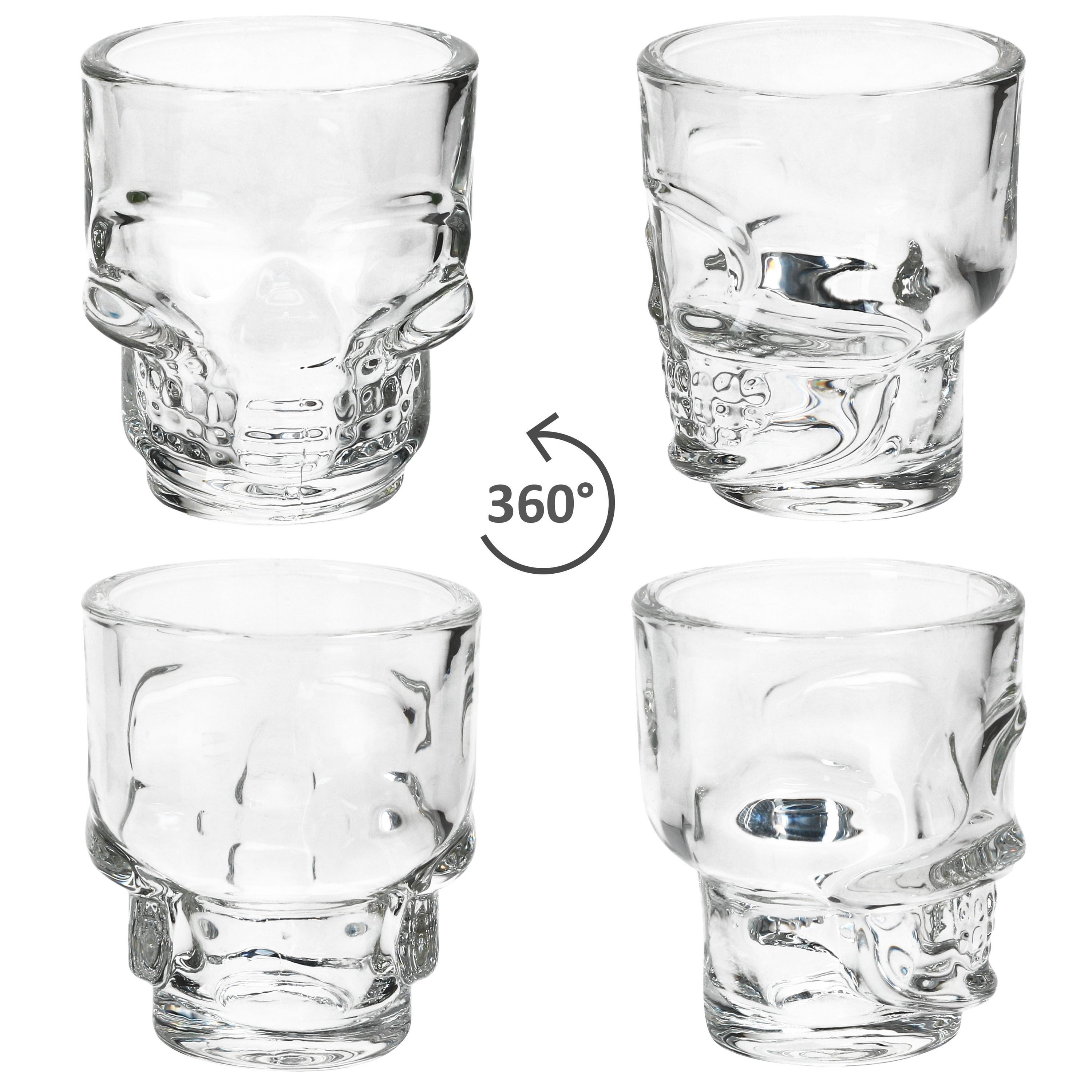 MamboCat Schnapsglas MamboCat 6x Totenkopf Schnapsgläser 5cl Shotgläser Likör Party Bar, Glas – Bild 4 von 5