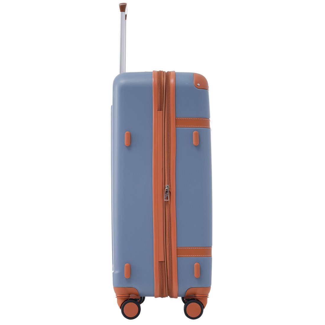 Koffer DÖRÖY Hartschalen-Koffer,Rollkoffer,Reisekoffer,66*44*26.5cm,Dunstblau+braun