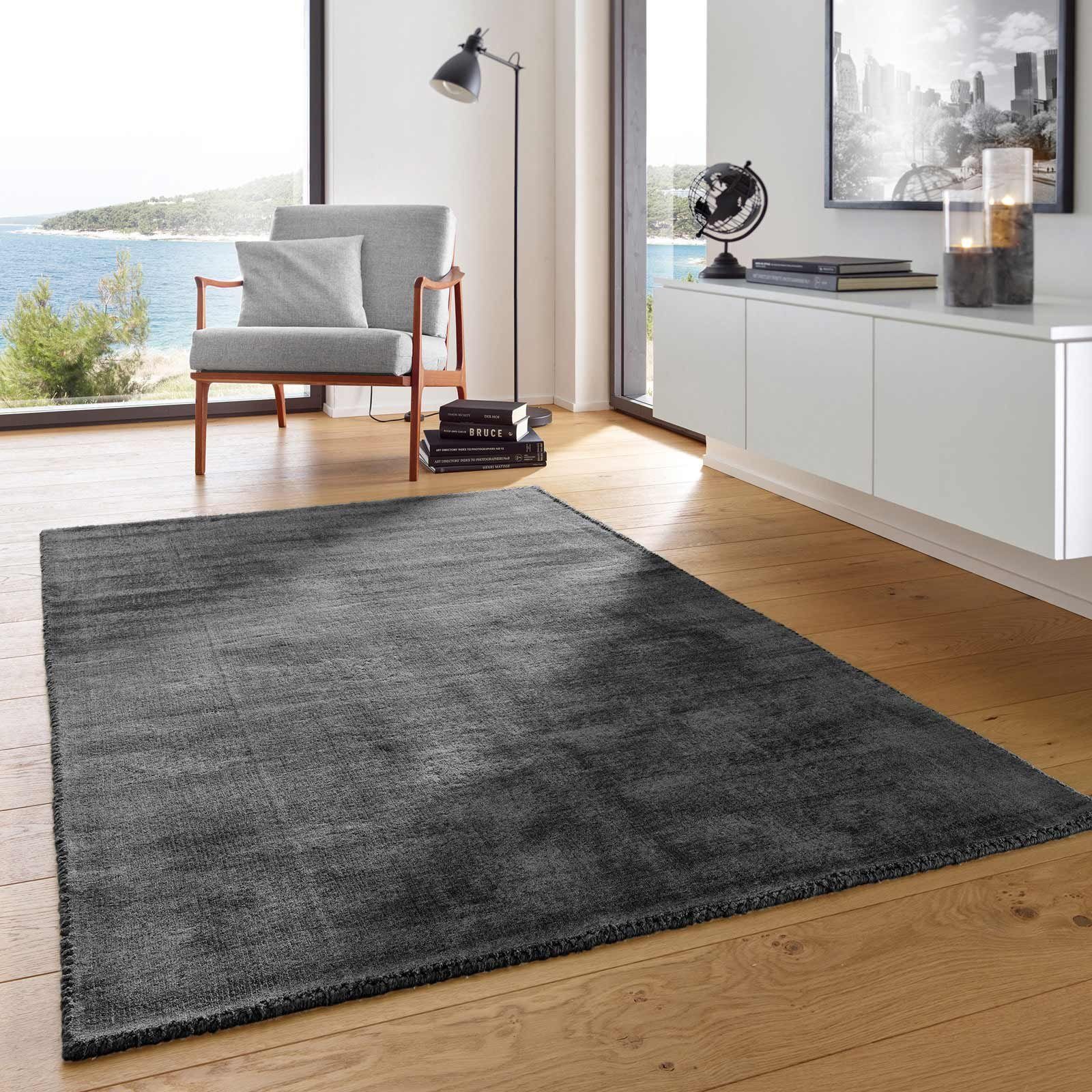TaCa Home Teppich Kurzflor-Viskose-Teppich Handweb, rechteckig, günstig online kaufen