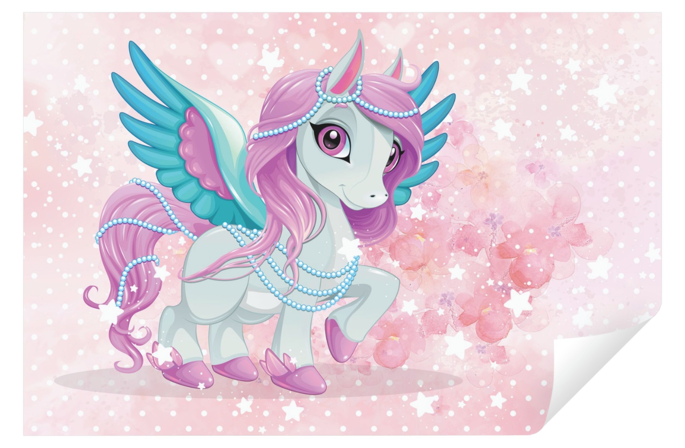 Wallarena Fototapete Kinderzimmer Mädchen Unicorn Pferd günstig online kaufen