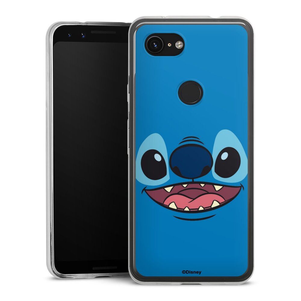 DeinDesign Handyhülle Lilo & Stitch Disney Offizielles Lizenzprodukt Stitch Closeup, Google Pixel 3a Slim Case Silikon Hülle Ultra Dünn Schutzhülle