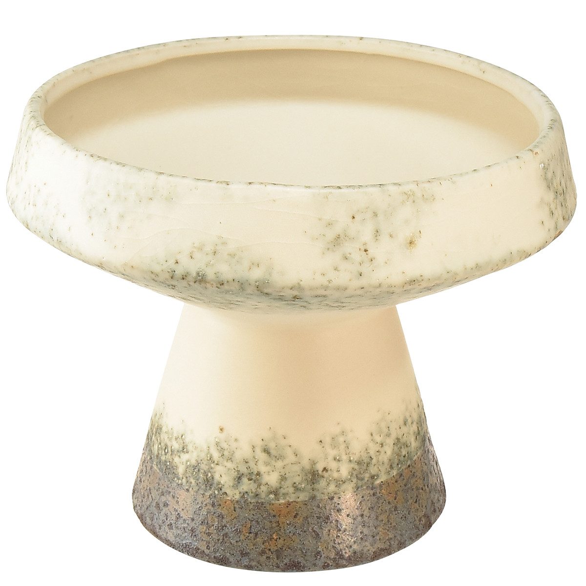 Übertopf Keramikschale Dekoschale Creme Graugrün Design Ø20cm H16cm -