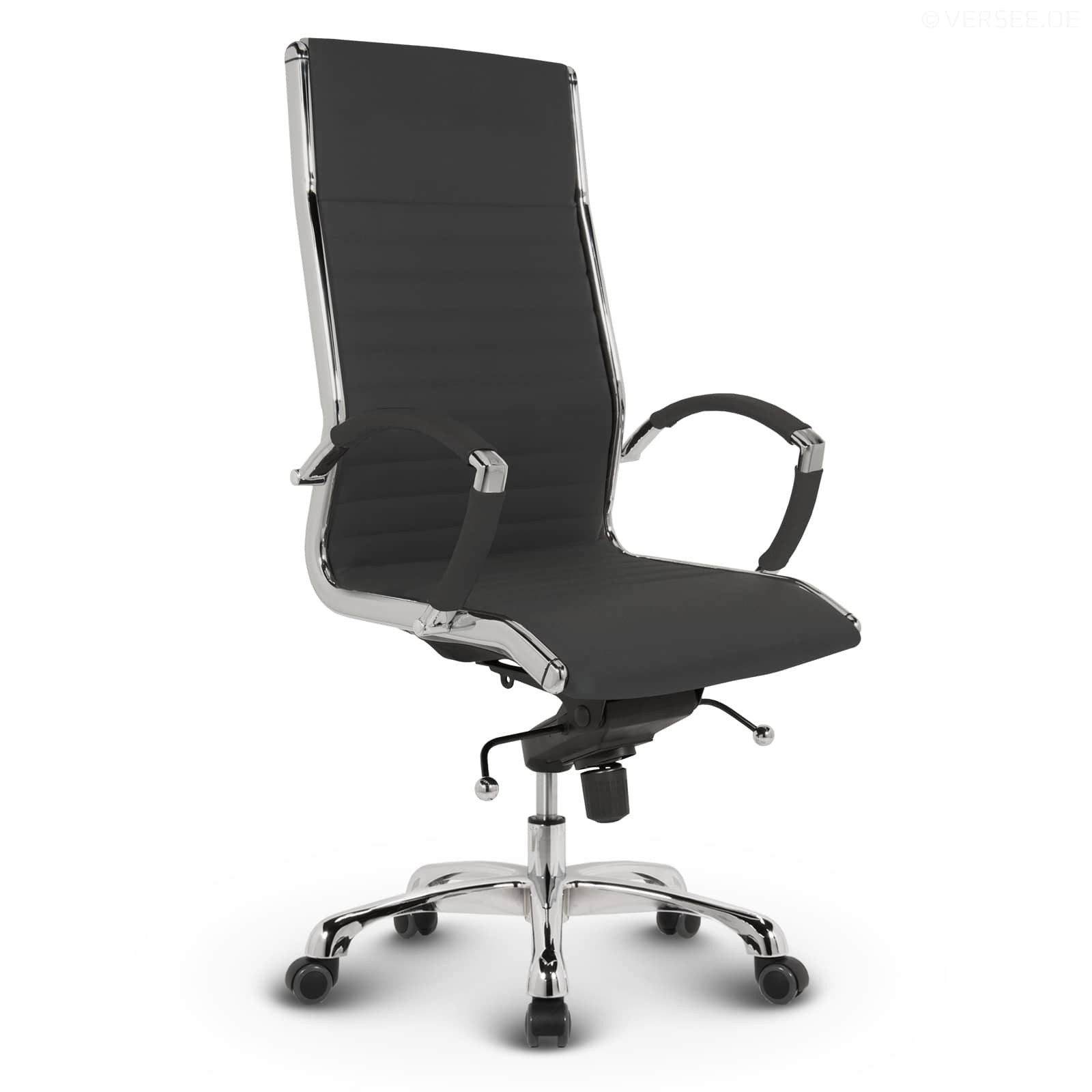 Versee Chefsessel VERSEE Montreal Bürostuhl Stoff, 150kg belastbar, ergonomisch (Drehstuhl für Arbeitszimmer und Home Office), mit Lendenstütze, höhenverstellbar, gepolstert, Wippmechanik