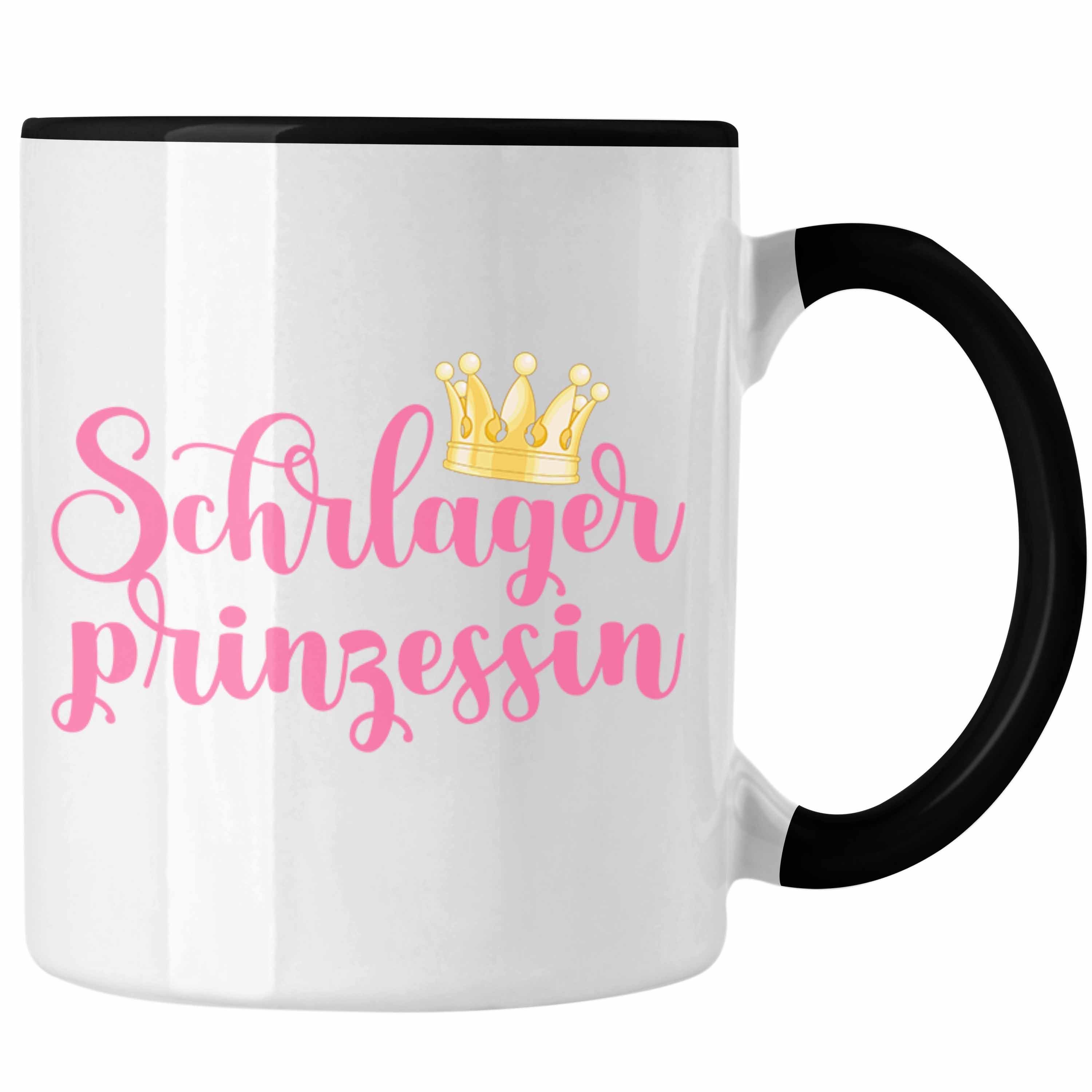 Trendation Tasse Schlagerprinzessin Tasse Geschenk Schlager Fan Musik Geschenkidee Schwarz