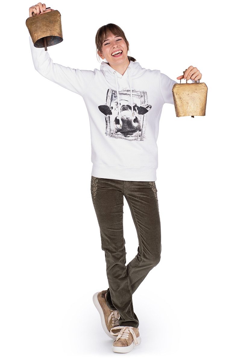 Hangowear Rundhalspullover Hoodie Damen - XAVIRA - weiß