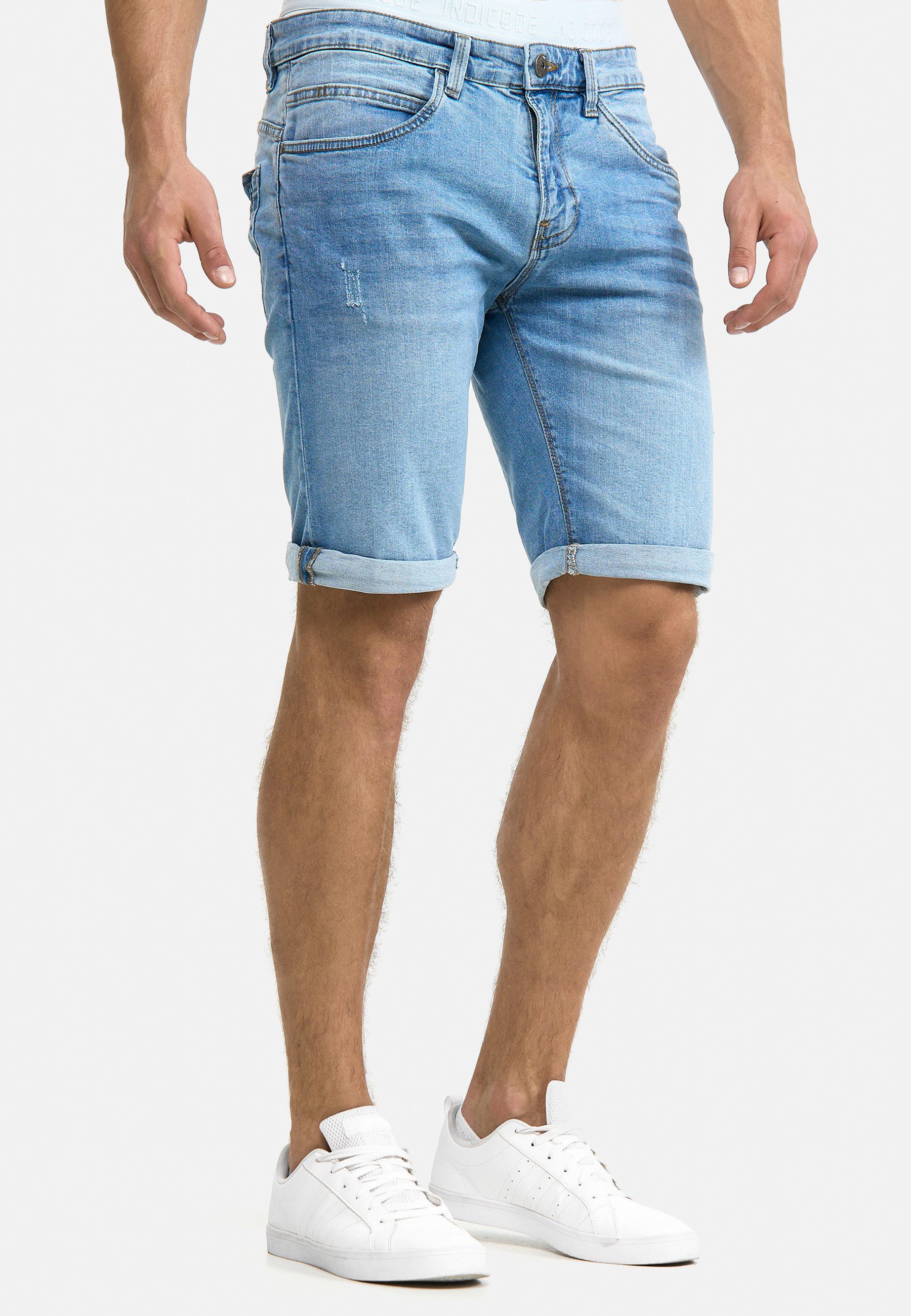 INDICODE Jeansshorts Herren Caden Jeans Shorts Herrenshorts mit 5 Taschen, Denimstyle – Bild 3 von 5