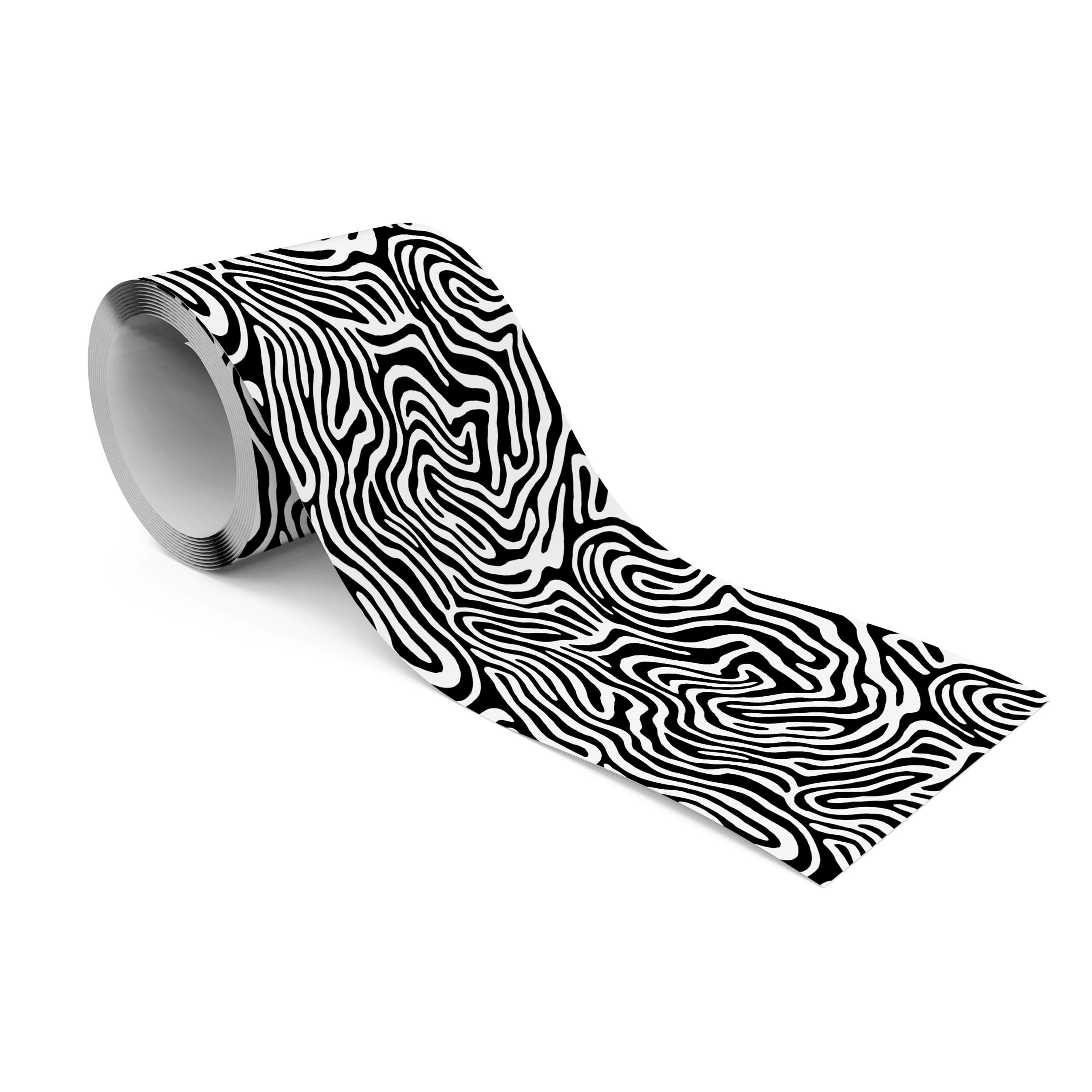 Muralo Bordüre Wandbordüre selbstklebend Abstrakt – Tapetenbordüre Wohnzimmer Büro, grafisch, Schwarz-weiße Abstraktion, 10 x 300 cm, abriebfest, abwischbar