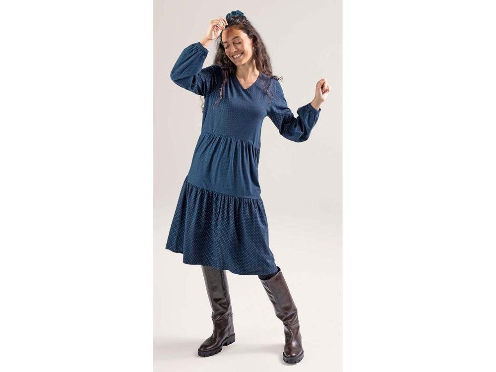 LIVING CRAFTS Jerseykleid Living Crafts Bio-Damen-Kleid 'Philippa' mit V-Aus