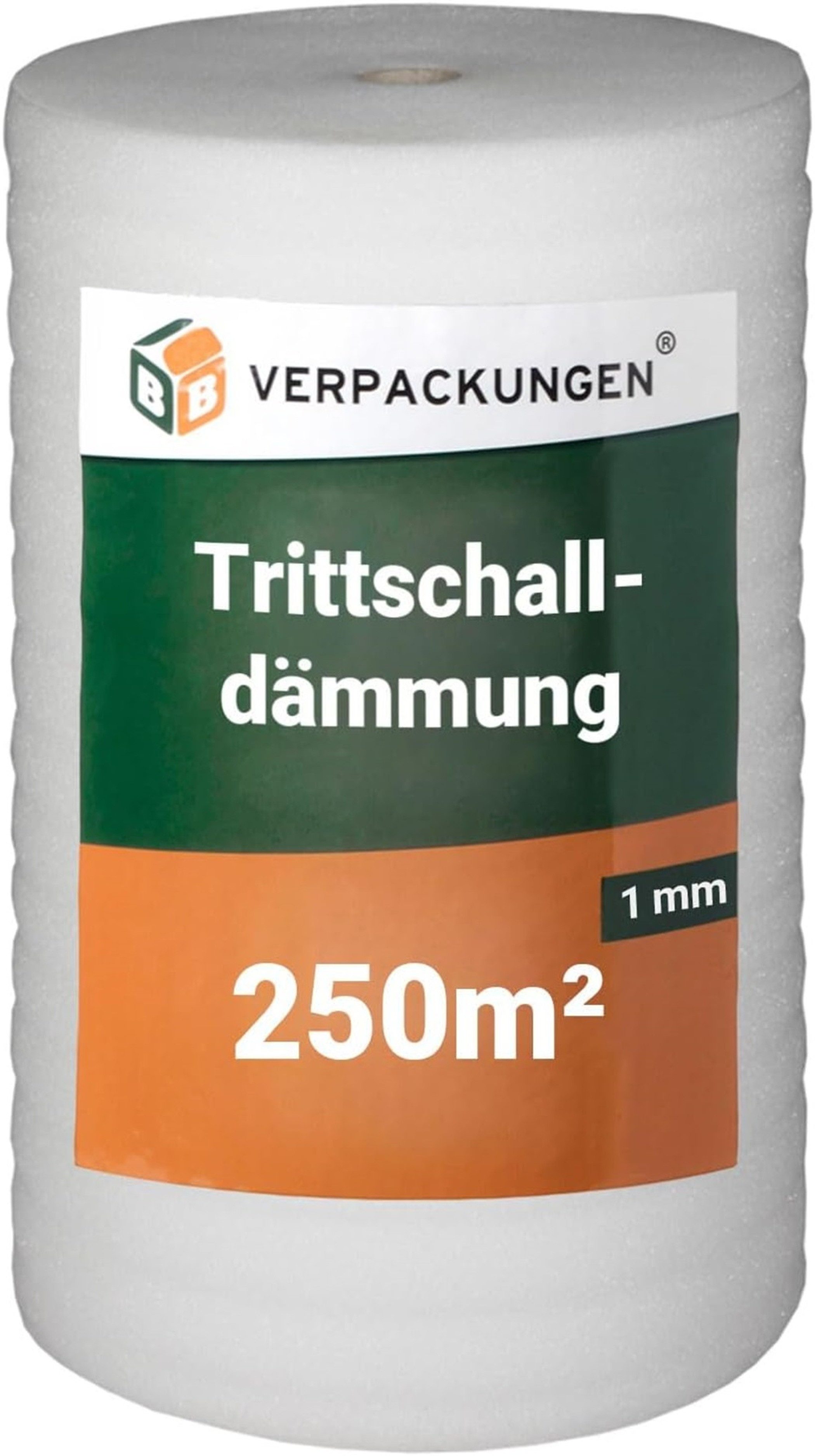 BB-Verpackungen Trittschalldämmfolie Trittschalldämmung 1 mm, 1 mm Stärke, 250m²