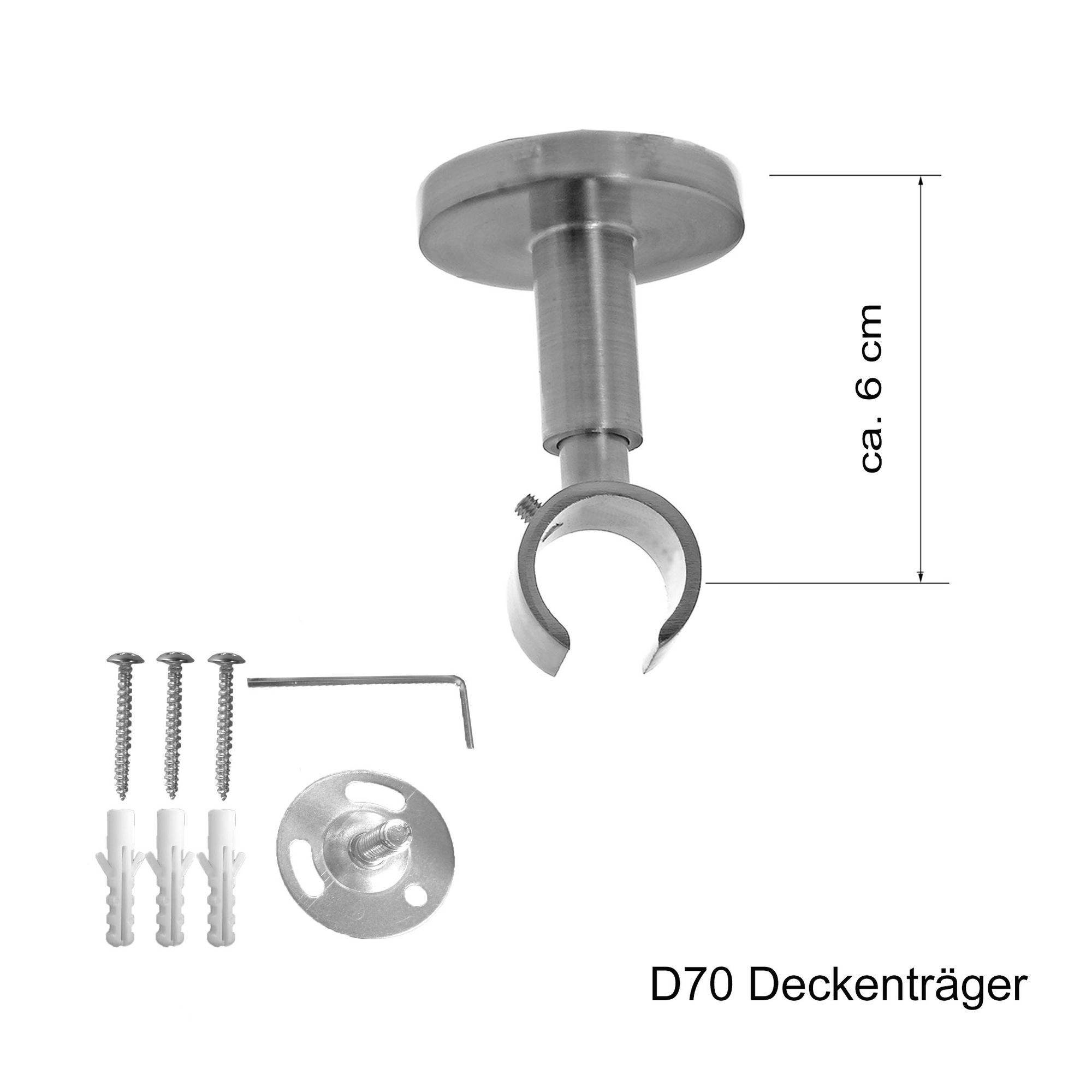 BASIT Gardinenstange Innenlauf 16 mm mit Deckenträgern 120 cm E17, Ø 16 mm, günstig online kaufen