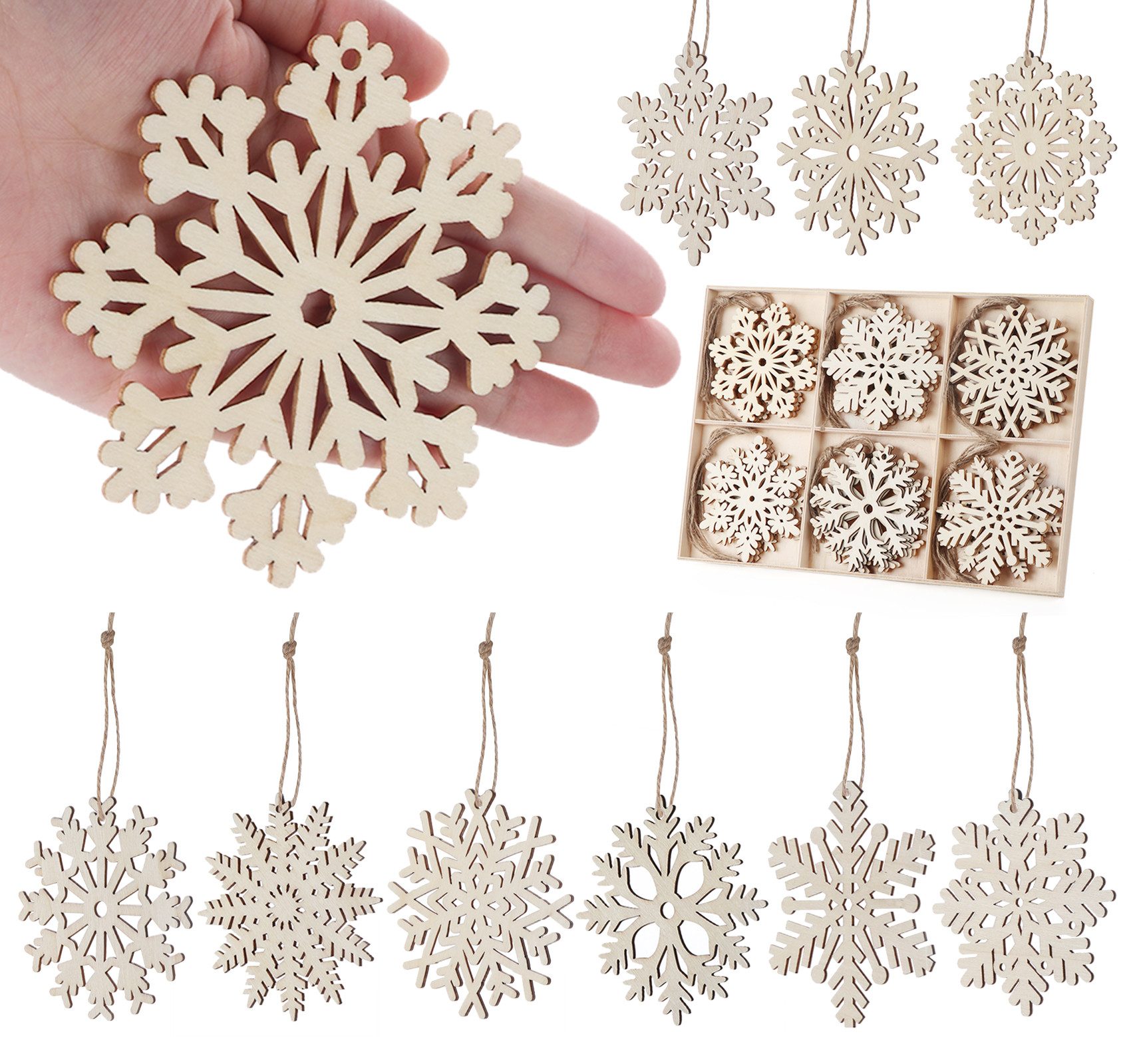 ElitVita Hänge-Weihnachtsbaum Holz Schneeflocken Anhänger Weihnachtsbaum An günstig online kaufen