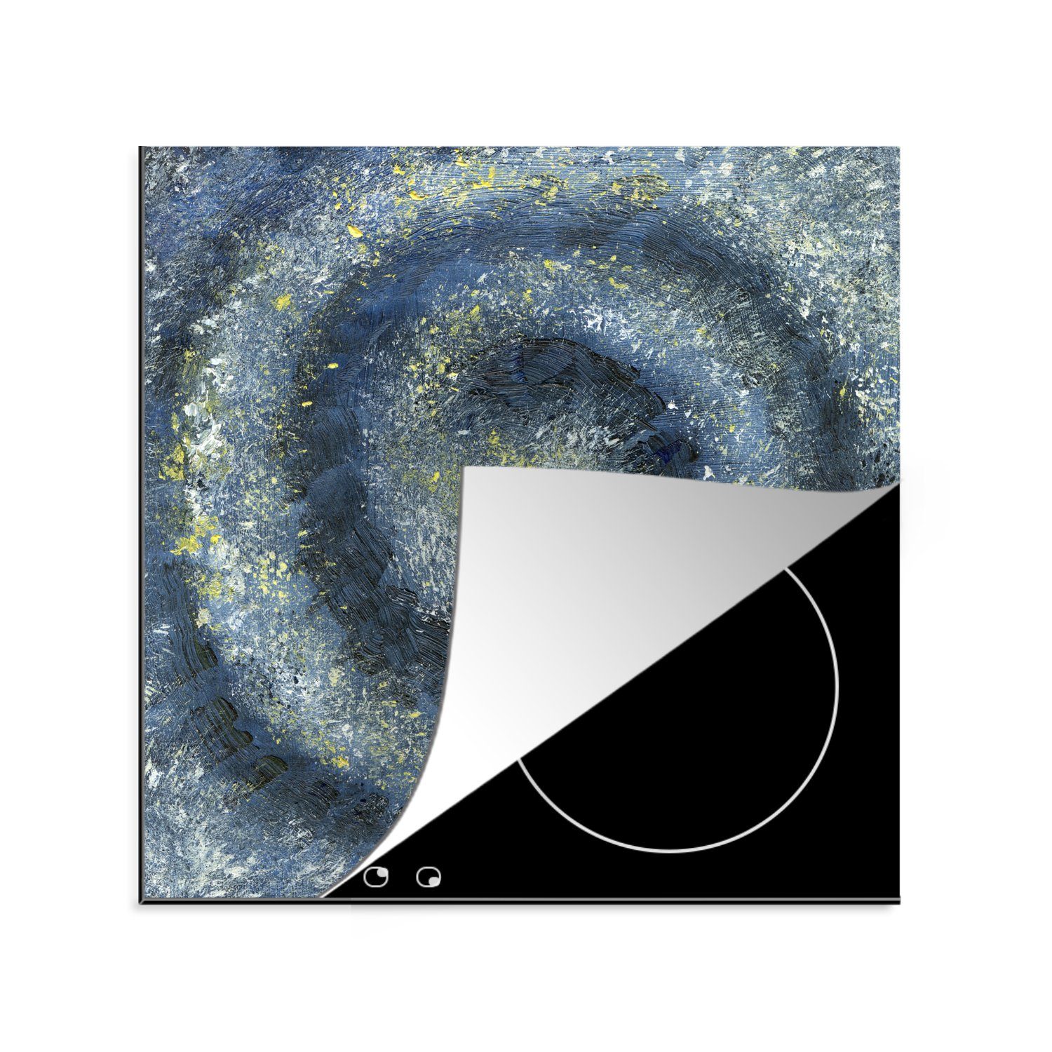MuchoWow Herdblende-/Abdeckplatte Eine graue Illustration der Milchstraße, Vinyl, (1 tlg), 78x78 cm, Ceranfeldabdeckung, Arbeitsplatte für küche
