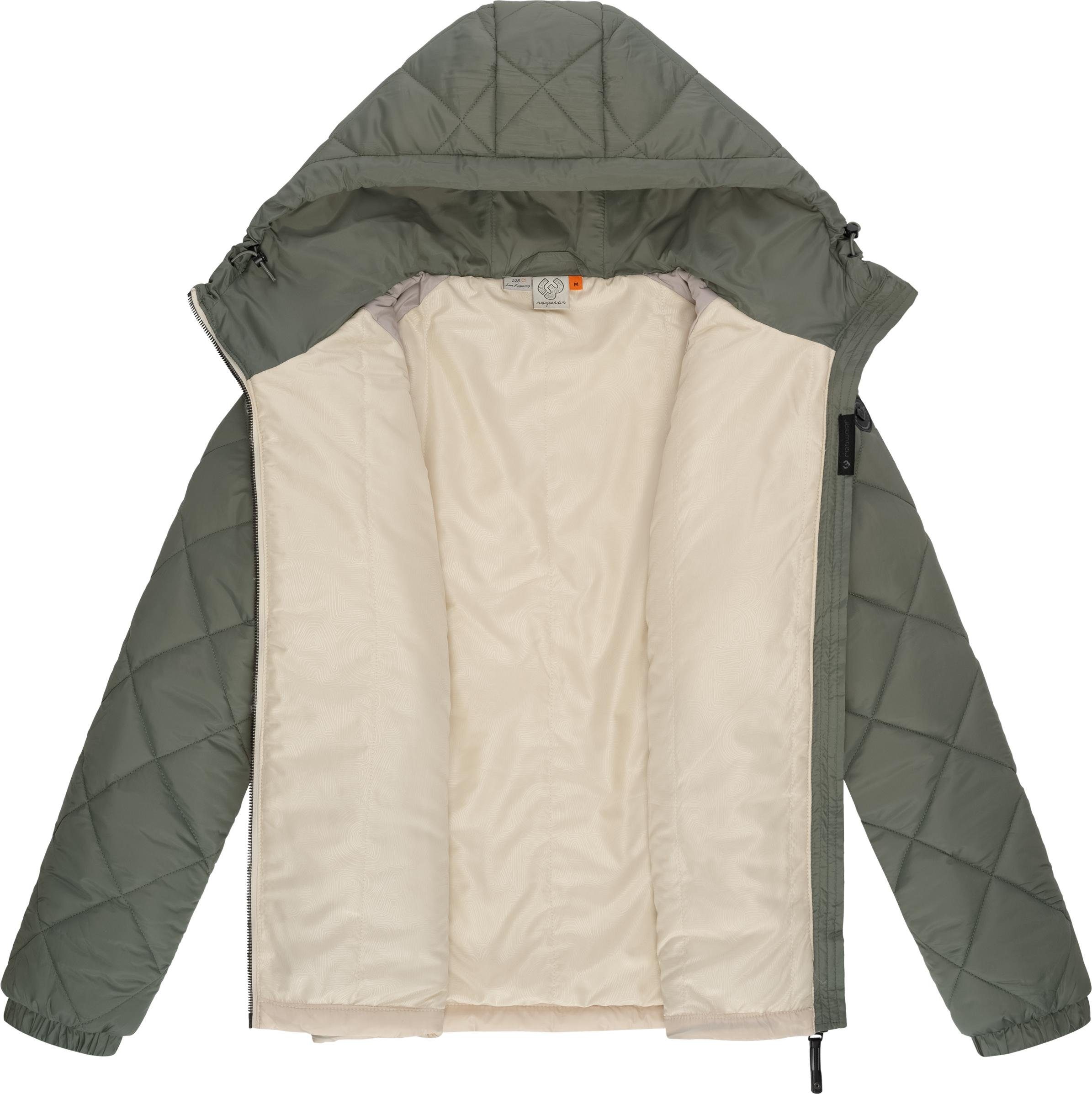 Ragwear Outdoorjacke Leeloo Damen Übergangsjacke aus Teddyfleece mit gesteppten Ärmeln