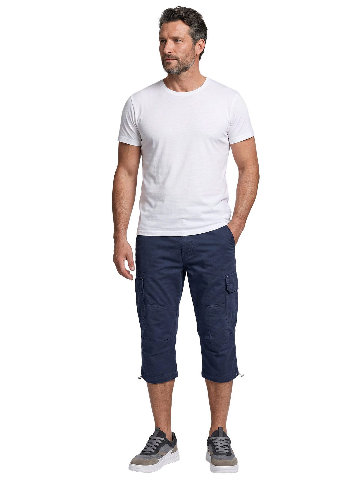 Engbers Caprihose Herren Capri Cargo Shorts aus Baumwolle, Saphirblau