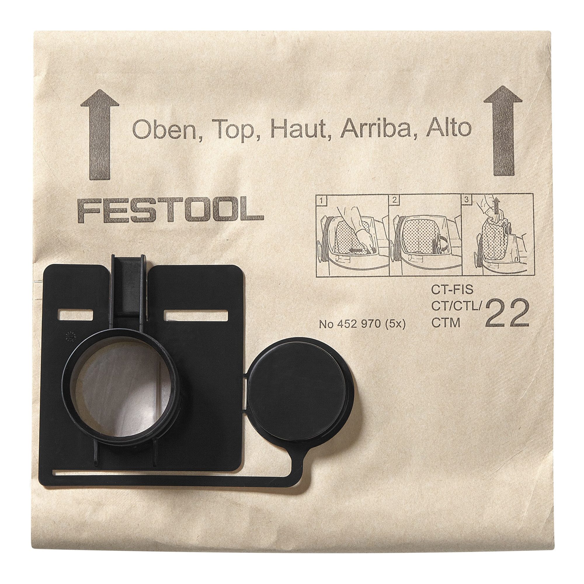 FESTOOL Filterbeutel Festool Filtersack FIS-CT 22 5 Stk