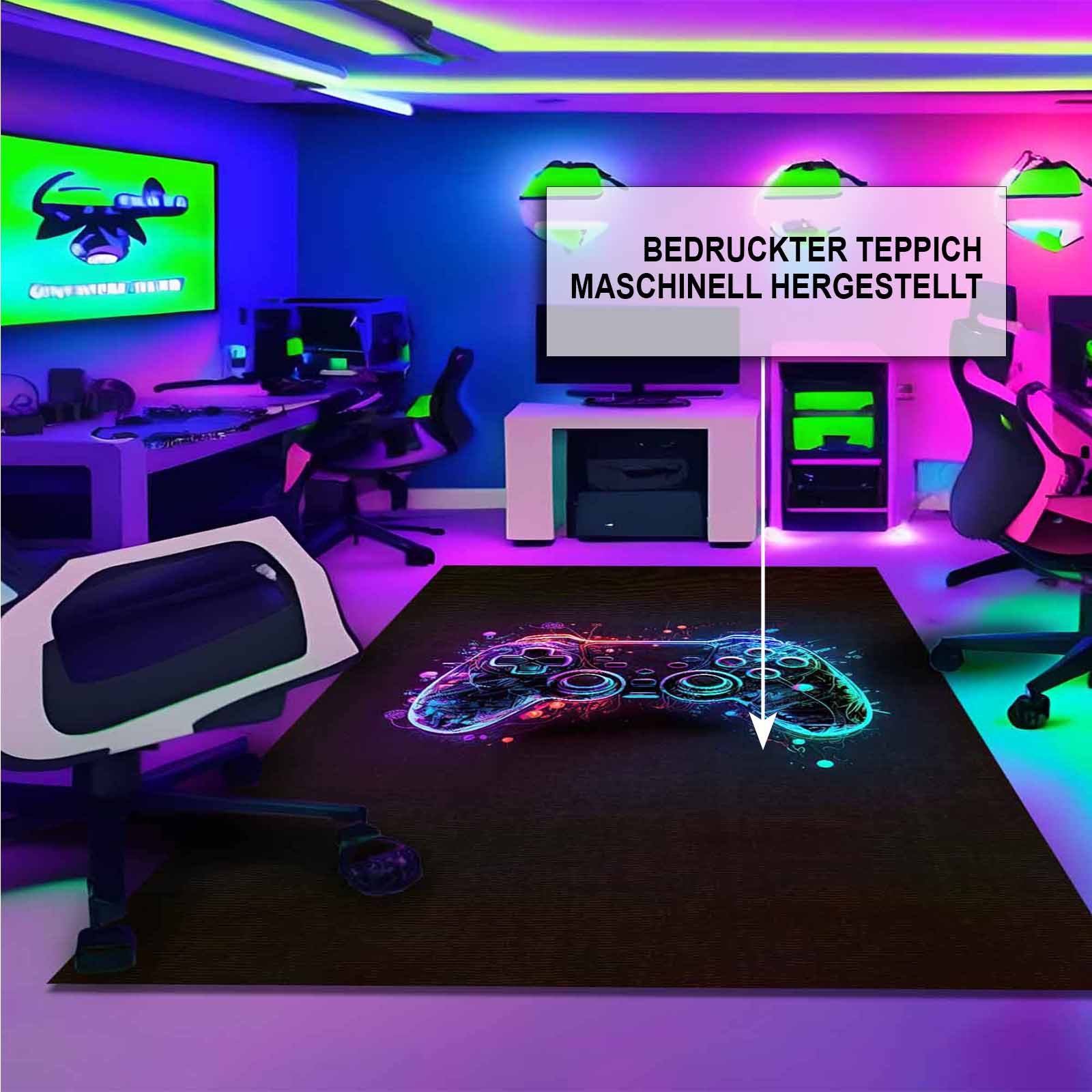 Bamyum Teppich Funspot Chenille Druck Teppich, Gaming Videospiel Waschbarer Teppich, Einzelstück