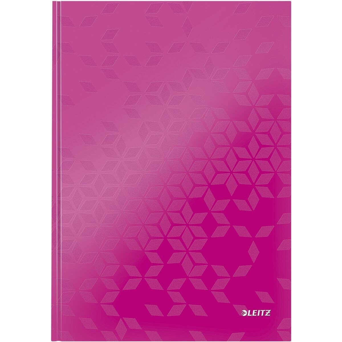 LEITZ Notizbuch WOW, mit umrahmter Linierung mit Betreff- und Datumsbereich pink metallic