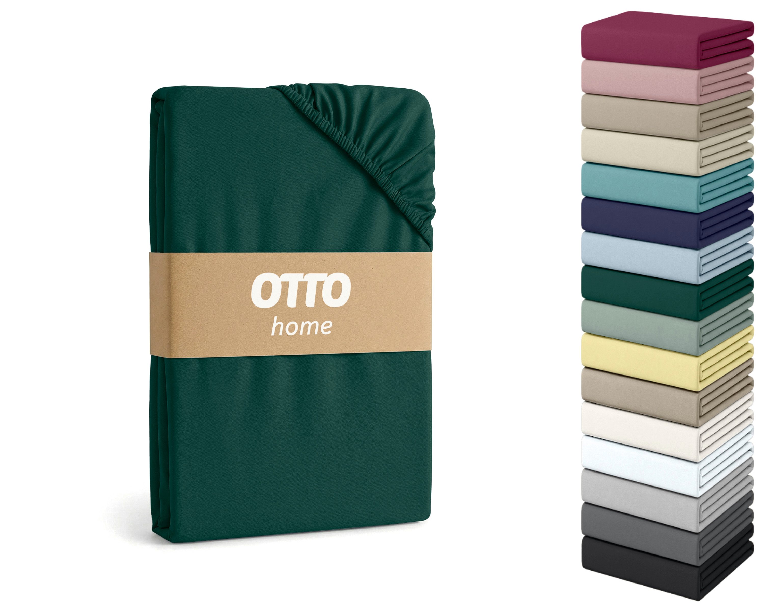 OTTO home Spannbettlaken Cremona, in den Qualitäten (Jersey: 145g/m², PREMIUM Biber: 155g/m), Jersey-Elasthan, Gummizug: rundum, (1 Stück), aus Baumwolle, Größe ab 90x200 cm