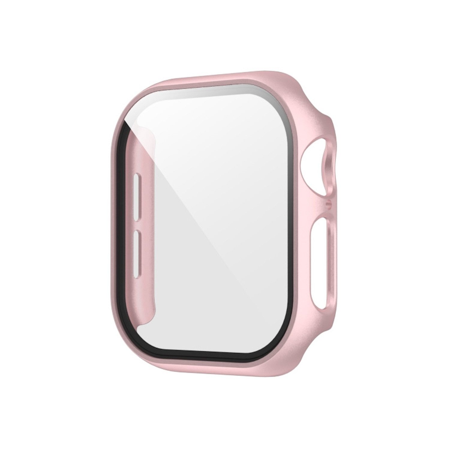 Wigento Smartwatch-Hülle Für Apple Watch Series 11 / 10 46mm Kunststoff Hülle + Glas Rose Gold, Schutzhülle aus PC + gehärtetem Glas für Rundumschutz