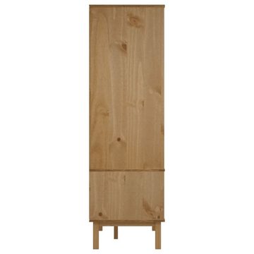 furnicato Kleiderschrank OTTA Braun&Weiß 76,5x53x172 cm Massivholz Kiefer (1-St)