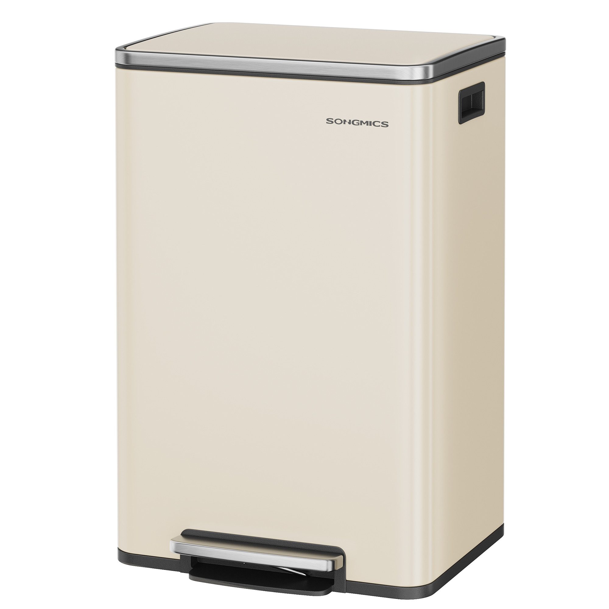 SONGMICS Mülleimer Mülleimer 50 L, 15 Müllsäcke, Stahl, herausnehmbarer Inneneimer