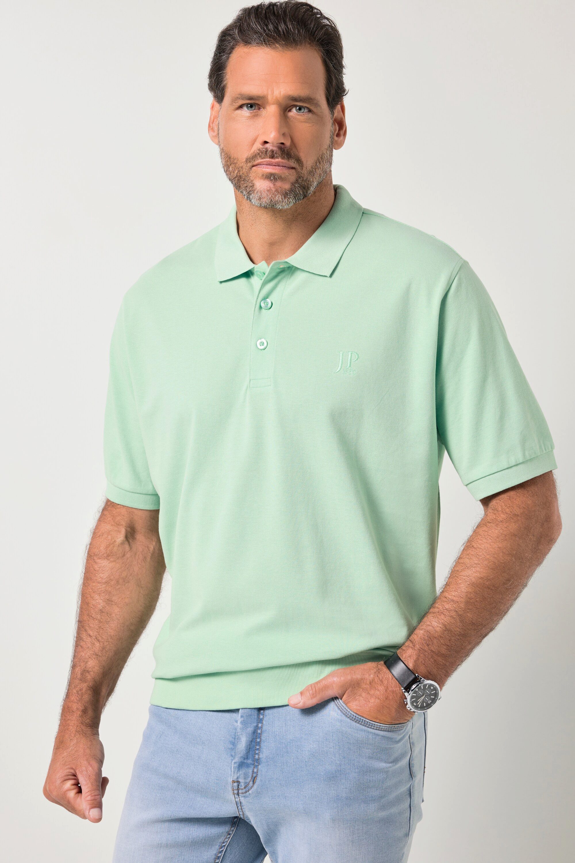 Poloshirt Poloshirt Bauchfit Basic Halbarm Piqué