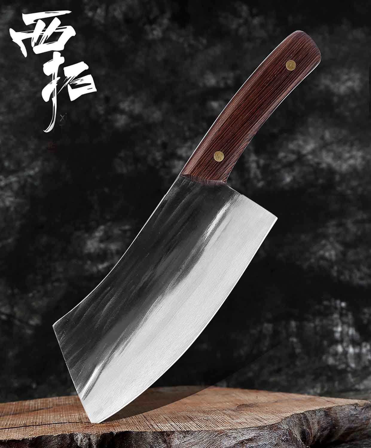 Muxel Hackmesser Hackmesser und Metzgermesser Dem serbischen Full Tang Hackmesser nache, schwer mit Lederscheide