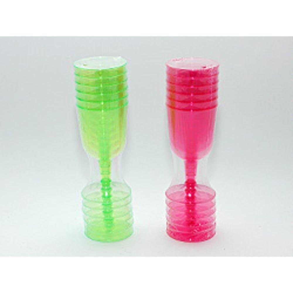 Weinglas 6 Weingläser, 150 ml, Kunststoff, grün + pink sort.