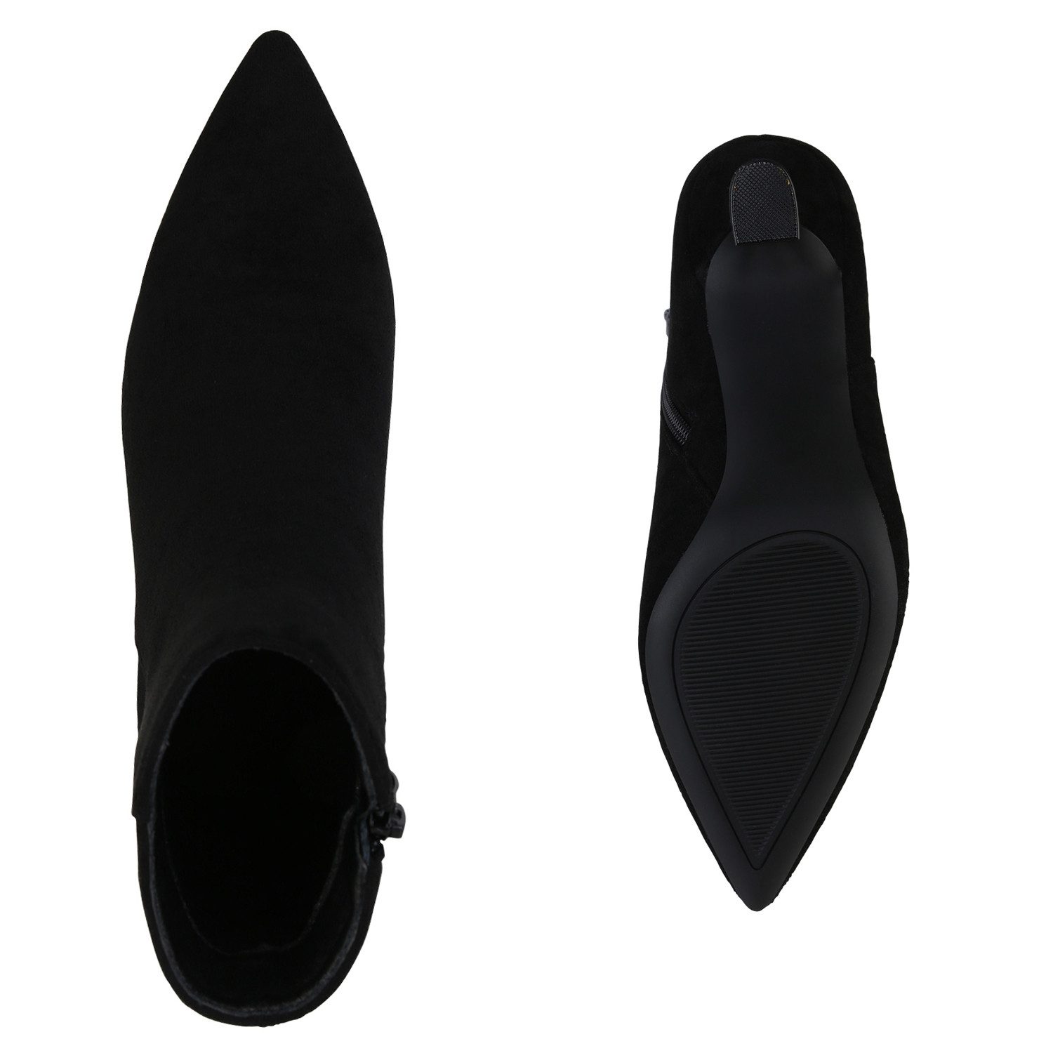 VAN HILL 840599 Stiefelette Damen Klassische Stiefeletten Stiletto Spitze Basic